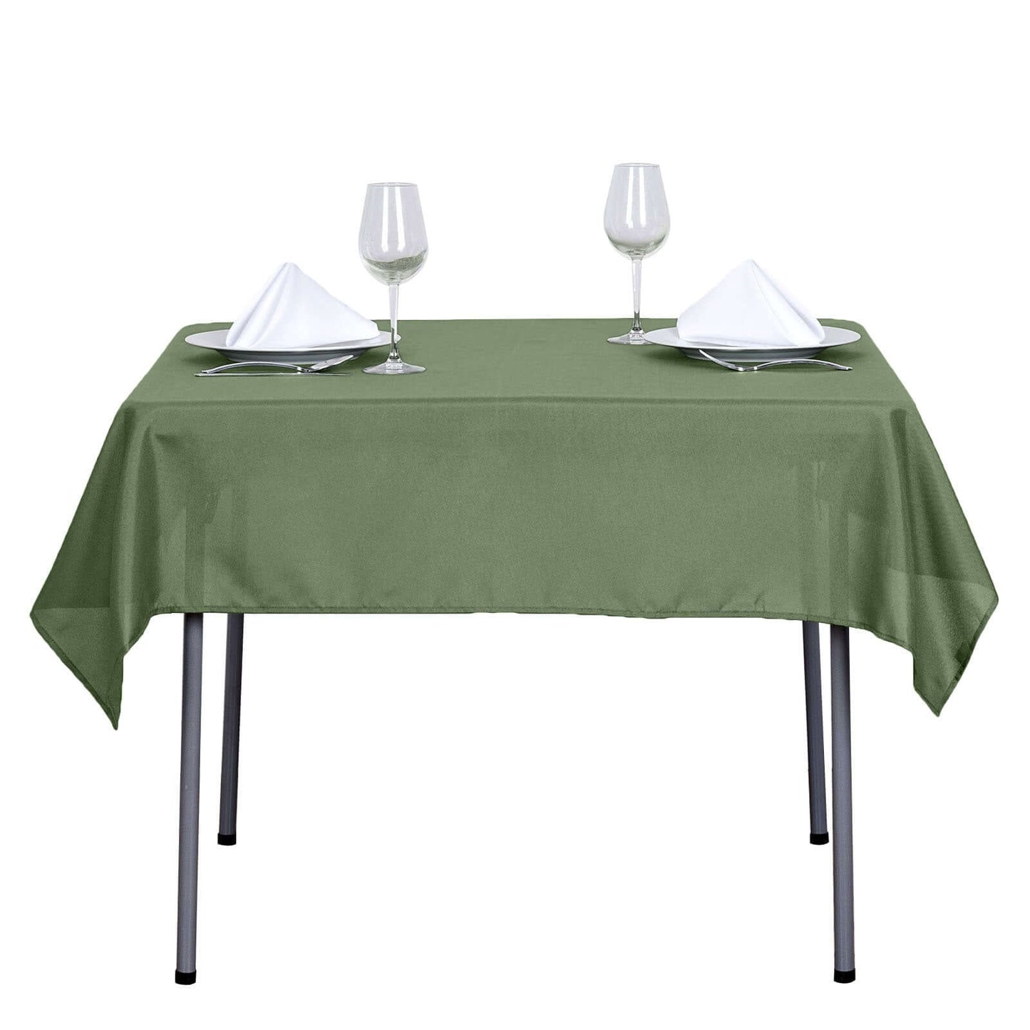 Polyester Square 54"x54" Tablecloth Olive Green - Wrinkle - Resistant & Durable Table Cover - Linen Luxes