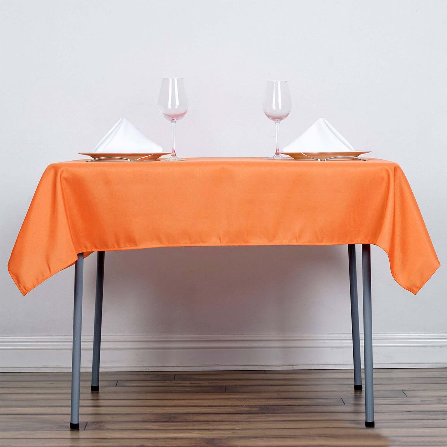 Polyester Square 54"x54" Tablecloth Orange - Wrinkle - Resistant & Durable Table Cover - Linen Luxes