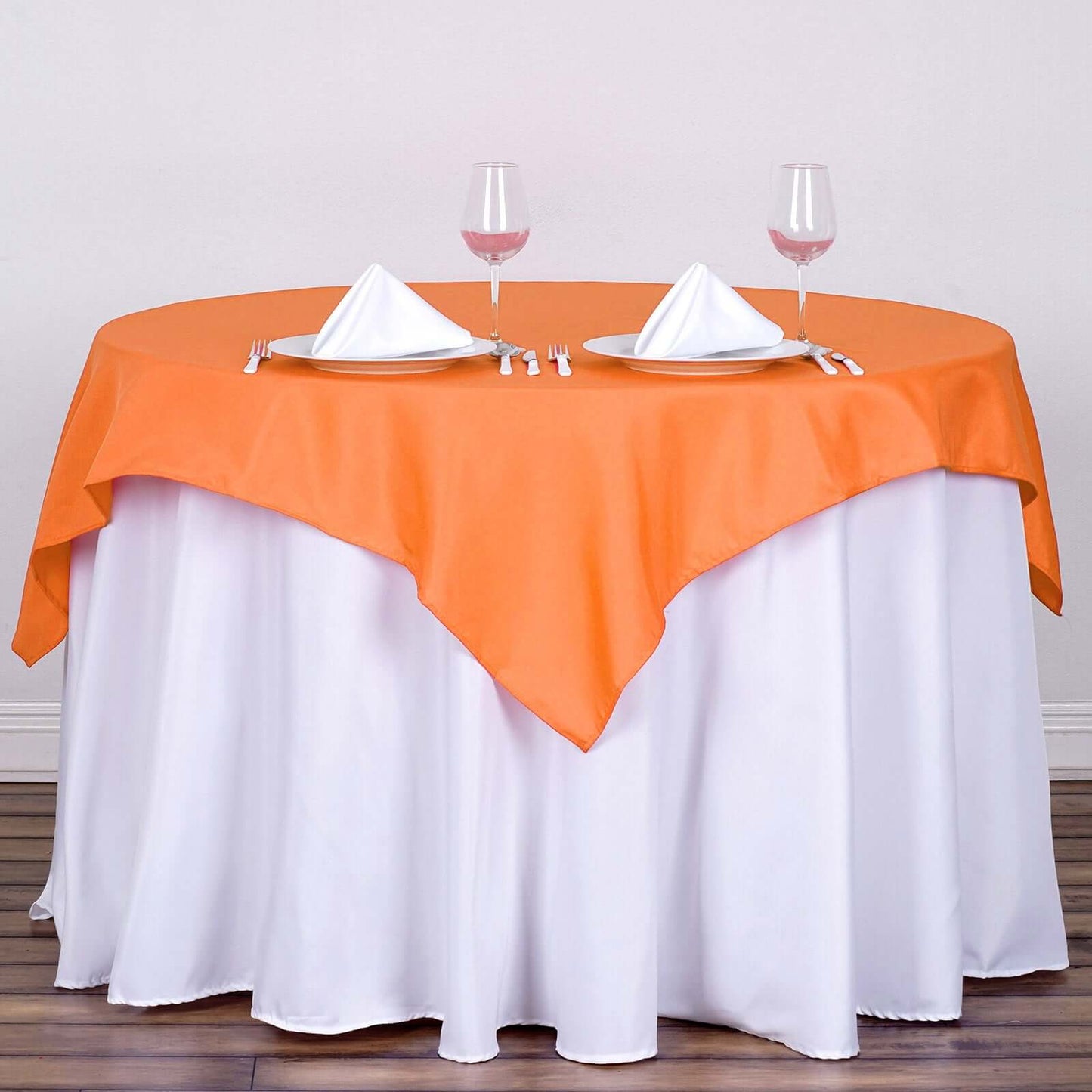 Polyester Square 54"x54" Tablecloth Orange - Wrinkle - Resistant & Durable Table Cover - Linen Luxes