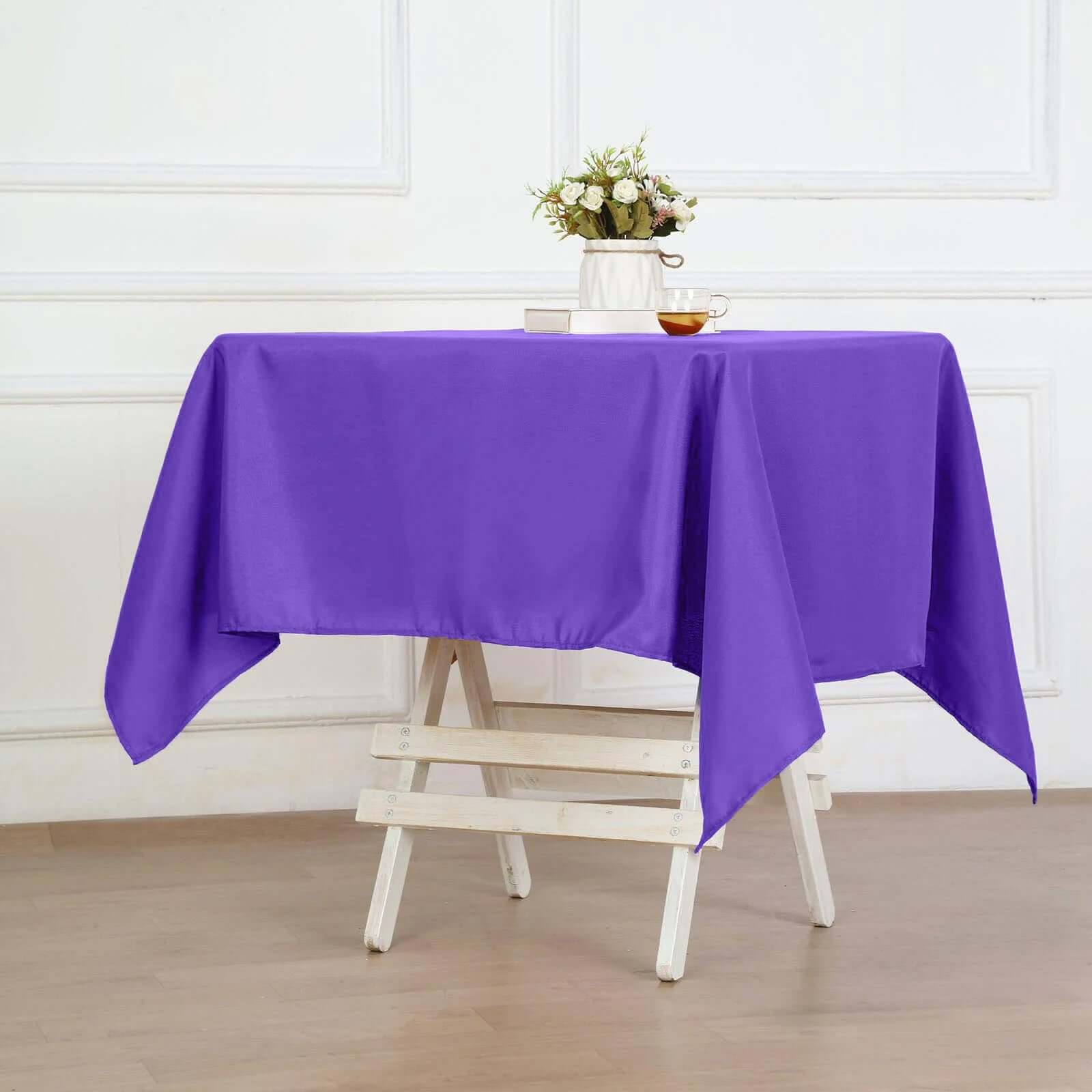Polyester Square 54"x54" Tablecloth Purple - Wrinkle - Resistant & Durable Table Cover - Linen Luxes