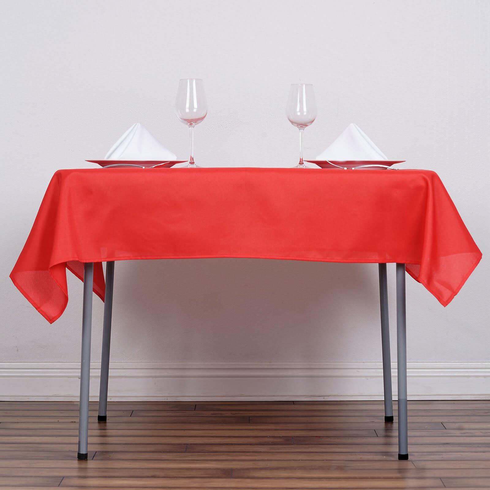 Polyester Square 54"x54" Tablecloth Red - Wrinkle - Resistant & Durable Table Cover - Linen Luxes