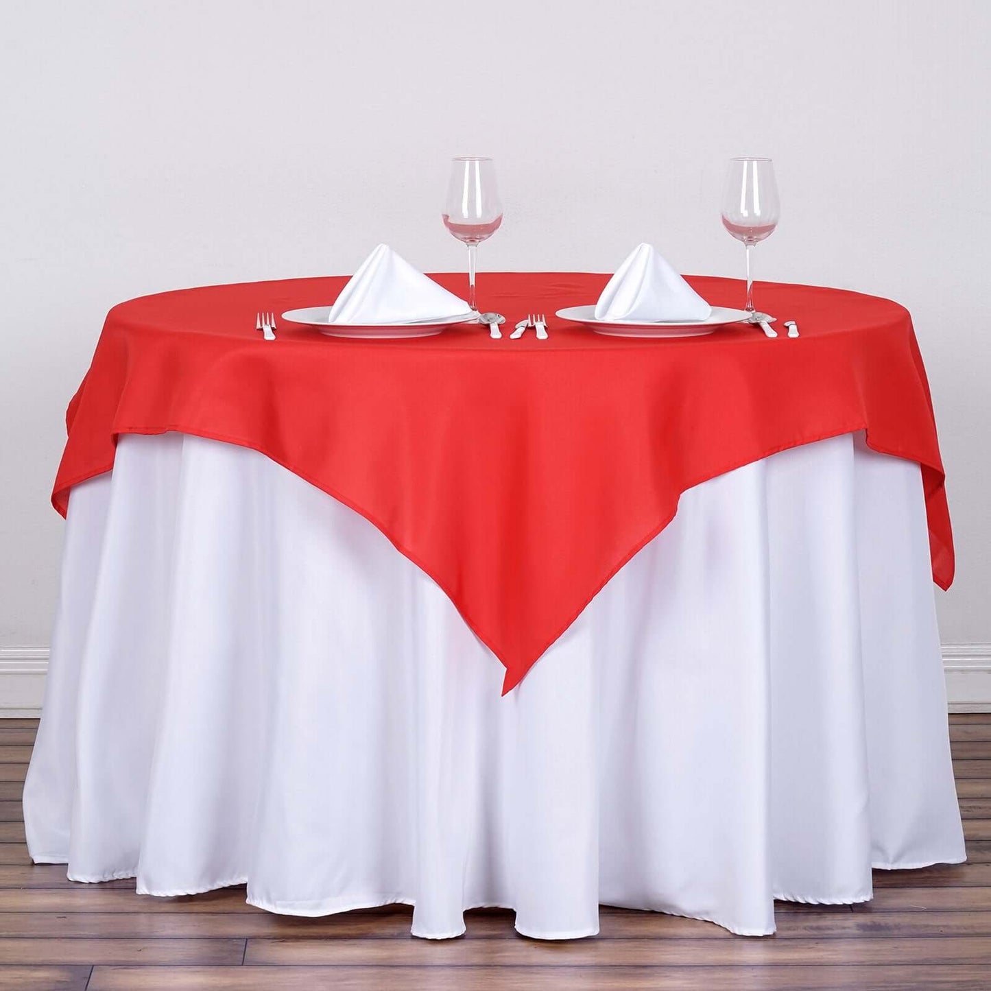 Polyester Square 54"x54" Tablecloth Red - Wrinkle - Resistant & Durable Table Cover - Linen Luxes