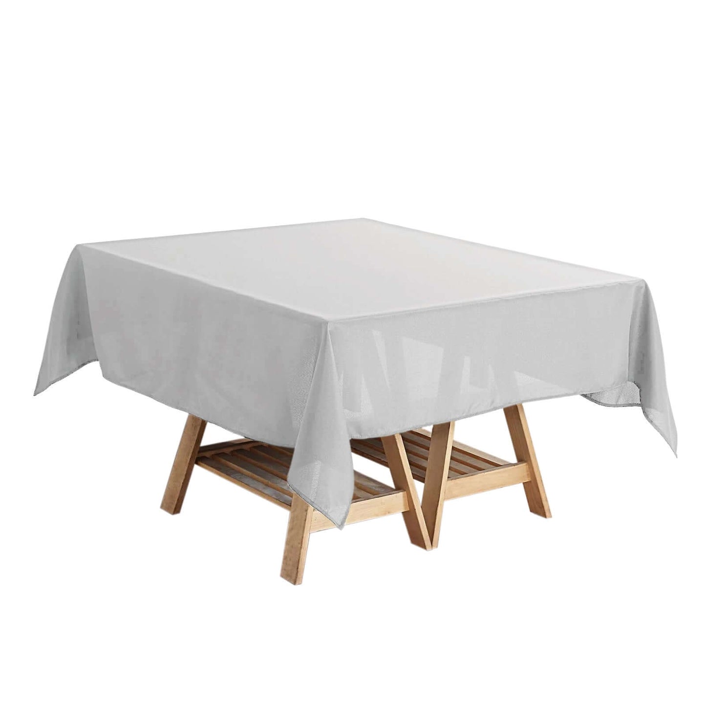 Polyester Square 54"x54" Tablecloth Silver - Wrinkle - Resistant & Durable Table Cover - Linen Luxes