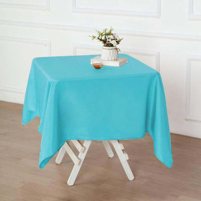 Polyester Square 54"x54" Tablecloth Turquoise - Wrinkle - Resistant & Durable Table Cover - Linen Luxes