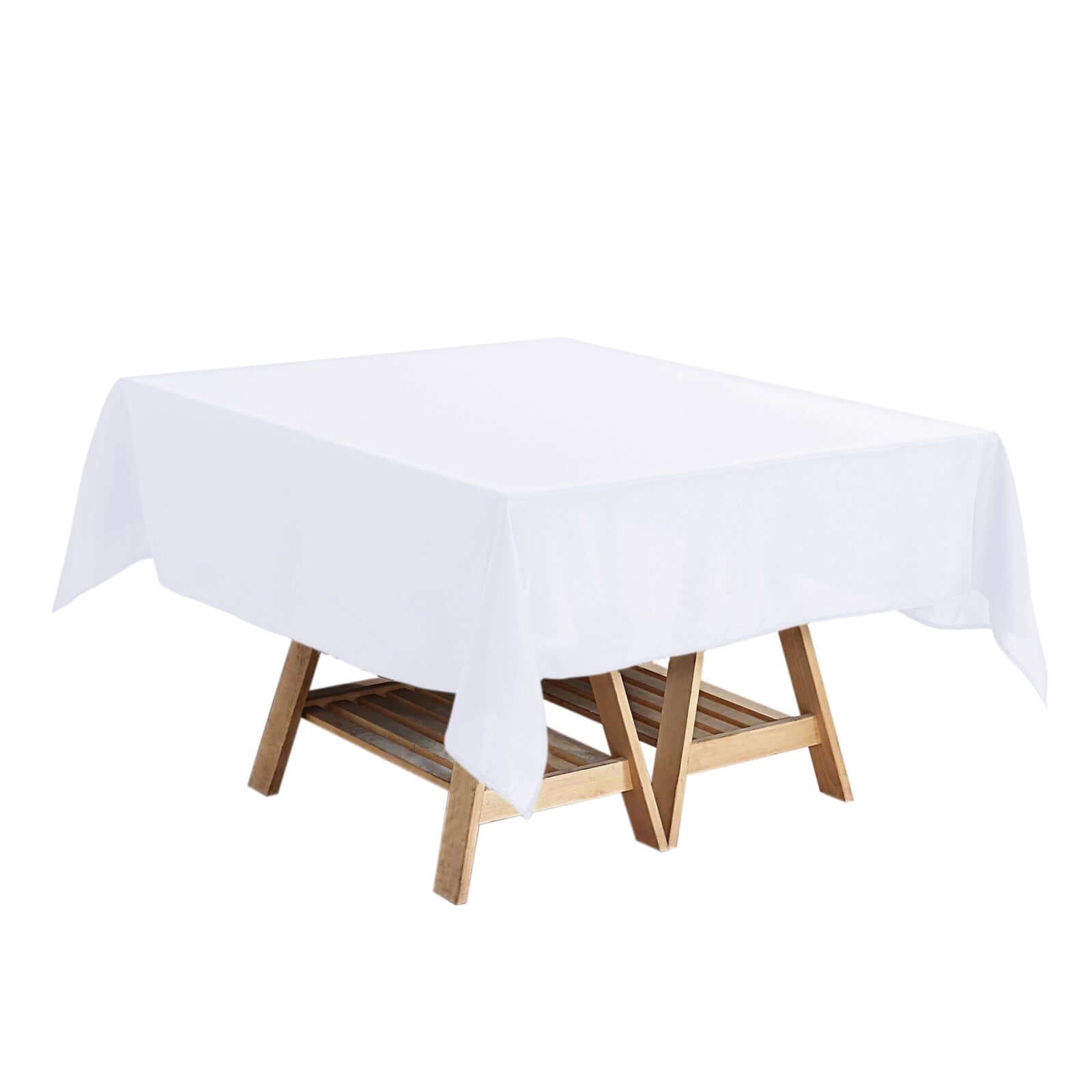 Polyester Square 54"x54" Tablecloth White - Wrinkle - Resistant & Durable Table Cover for Events - Linen Luxes