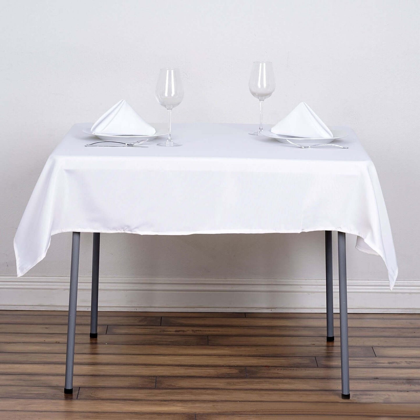 Polyester Square 54"x54" Tablecloth White - Wrinkle - Resistant & Durable Table Cover for Events - Linen Luxes