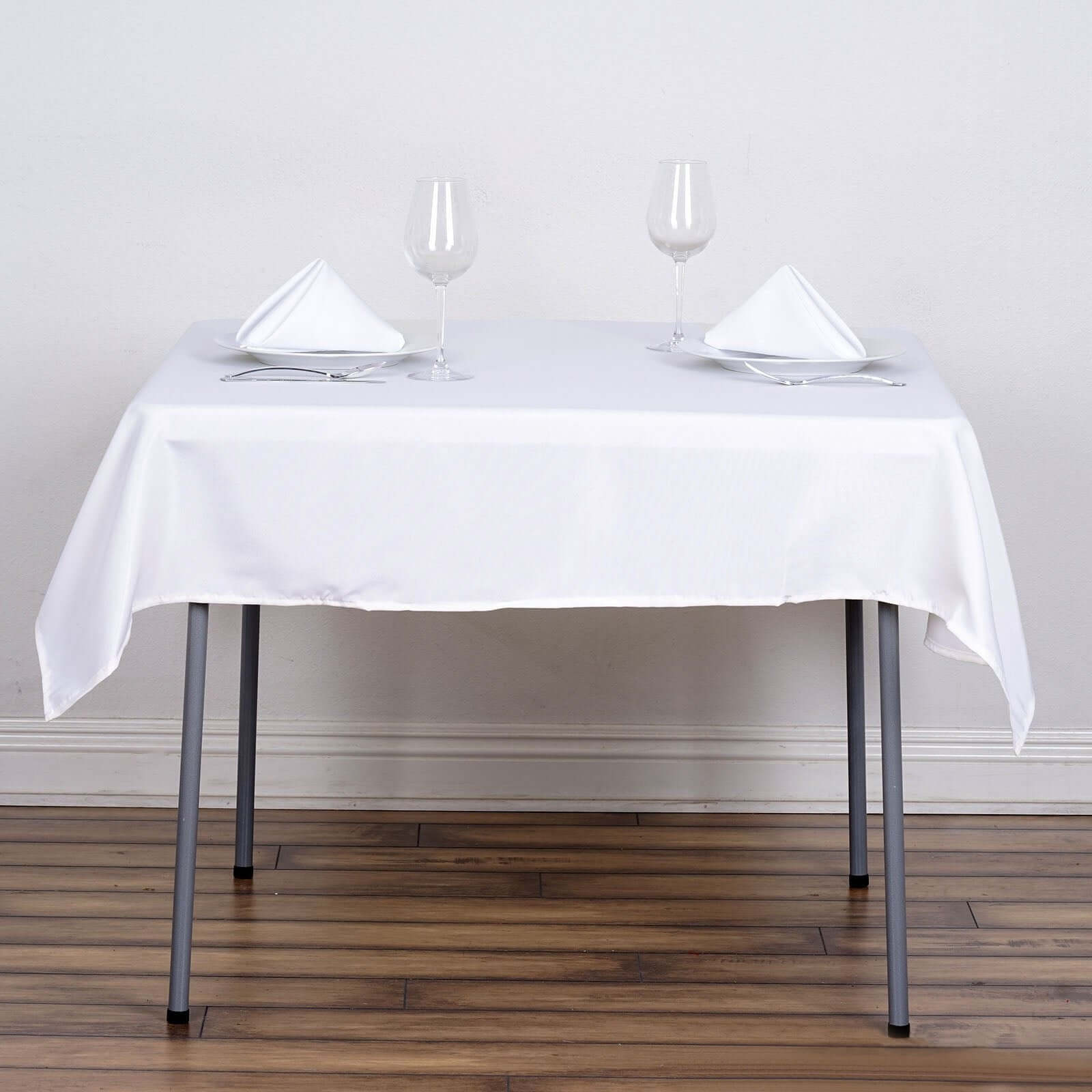 Polyester Square 54"x54" Tablecloth White - Wrinkle - Resistant & Durable Table Cover for Events - Linen Luxes