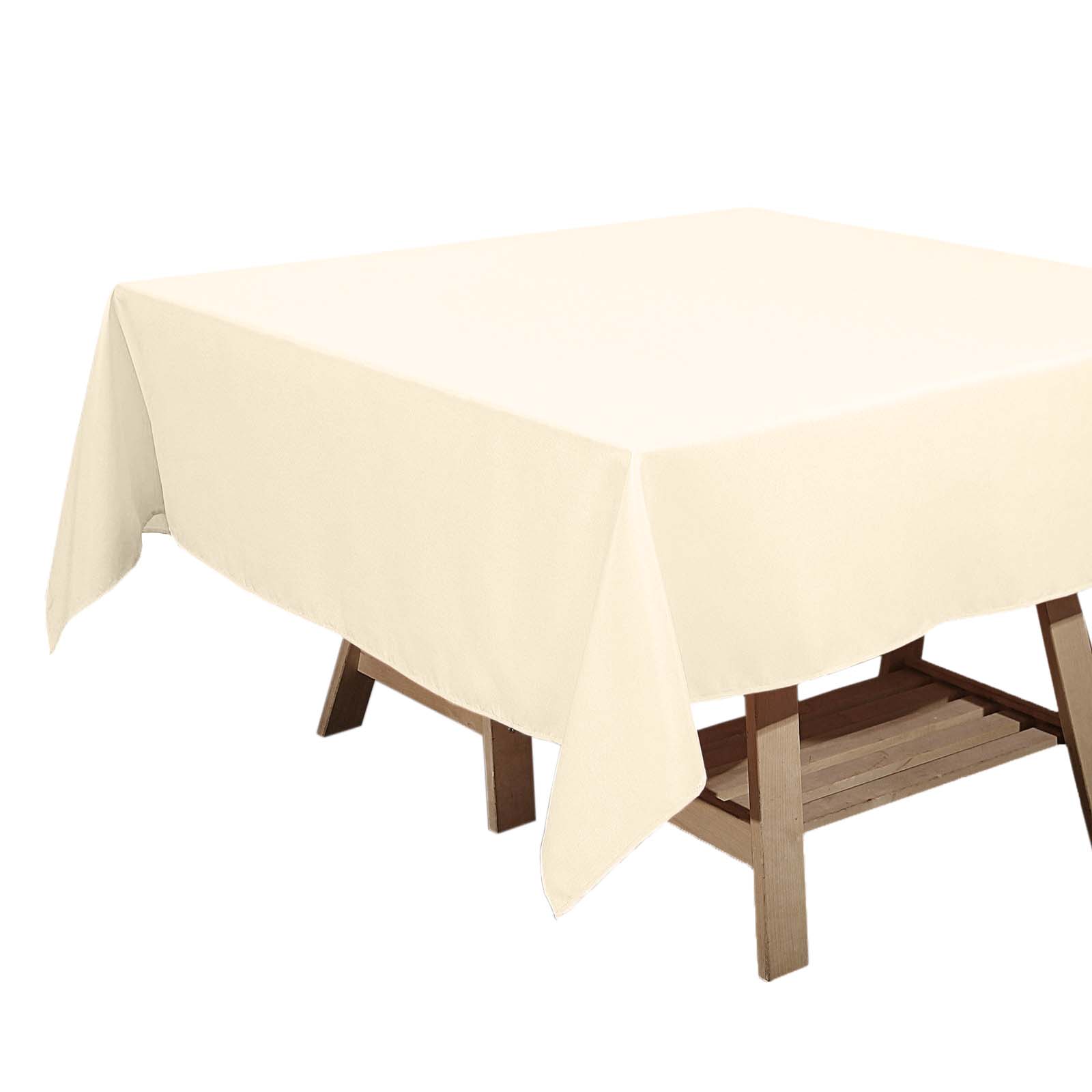 Polyester Square 70"x70" Tablecloth Beige - Wrinkle - Resistant & Durable Table Cover - Linen Luxes