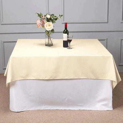 Polyester Square 70"x70" Tablecloth Beige - Wrinkle - Resistant & Durable Table Cover - Linen Luxes