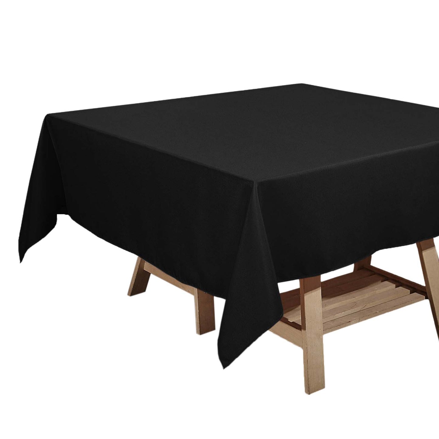 Polyester Square 70"x70" Tablecloth Black - Wrinkle - Resistant & Durable Table Cover for Events - Linen Luxes