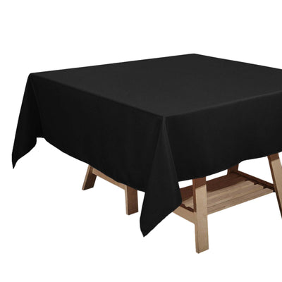 Polyester Square 70"x70" Tablecloth Black - Wrinkle - Resistant & Durable Table Cover for Events - Linen Luxes