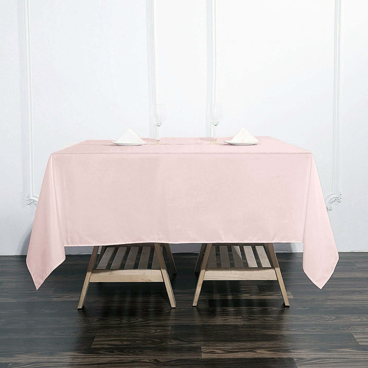 Polyester Square 70"x70" Tablecloth Blush - Wrinkle - Resistant & Durable Table Cover - Linen Luxes