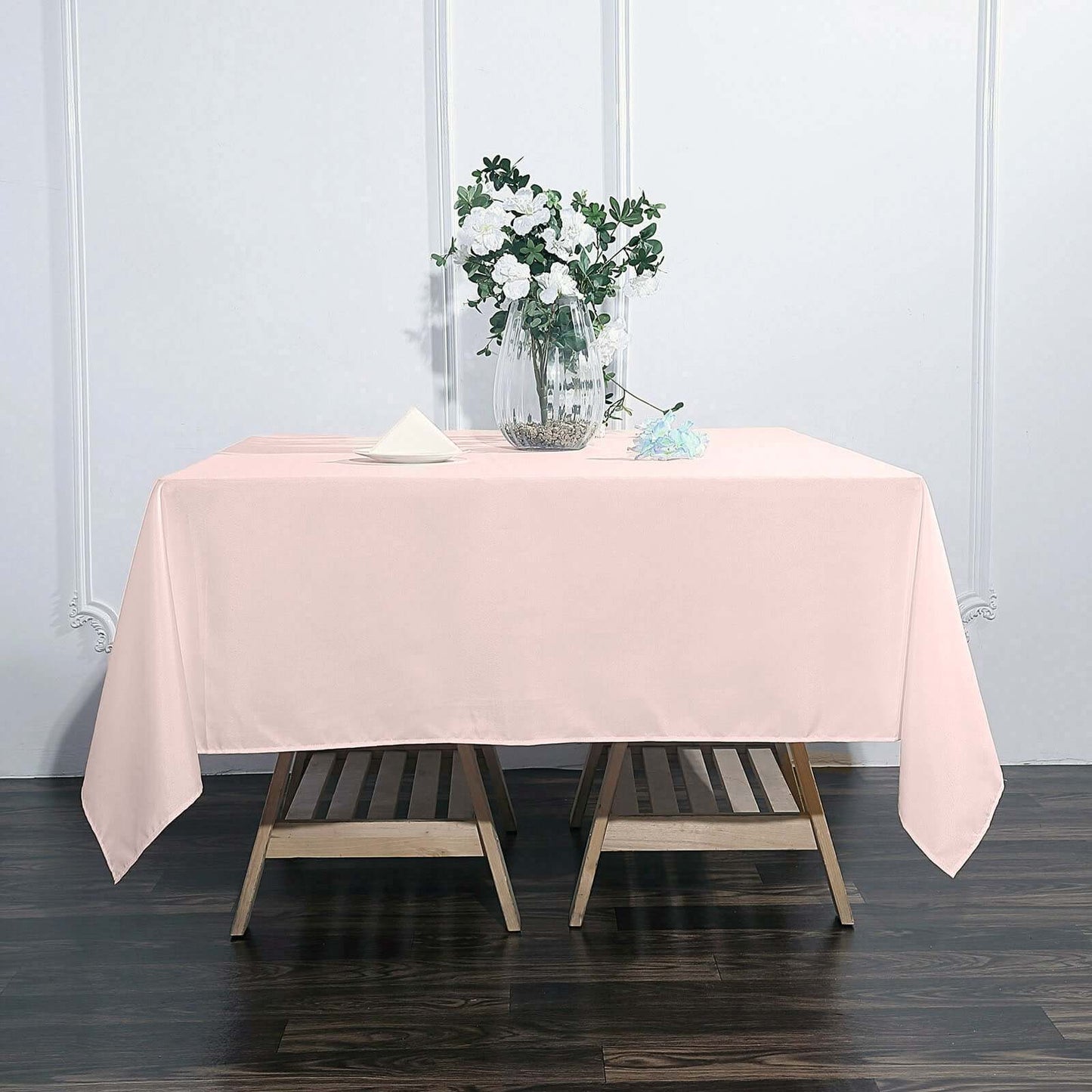 Polyester Square 70"x70" Tablecloth Blush - Wrinkle - Resistant & Durable Table Cover - Linen Luxes