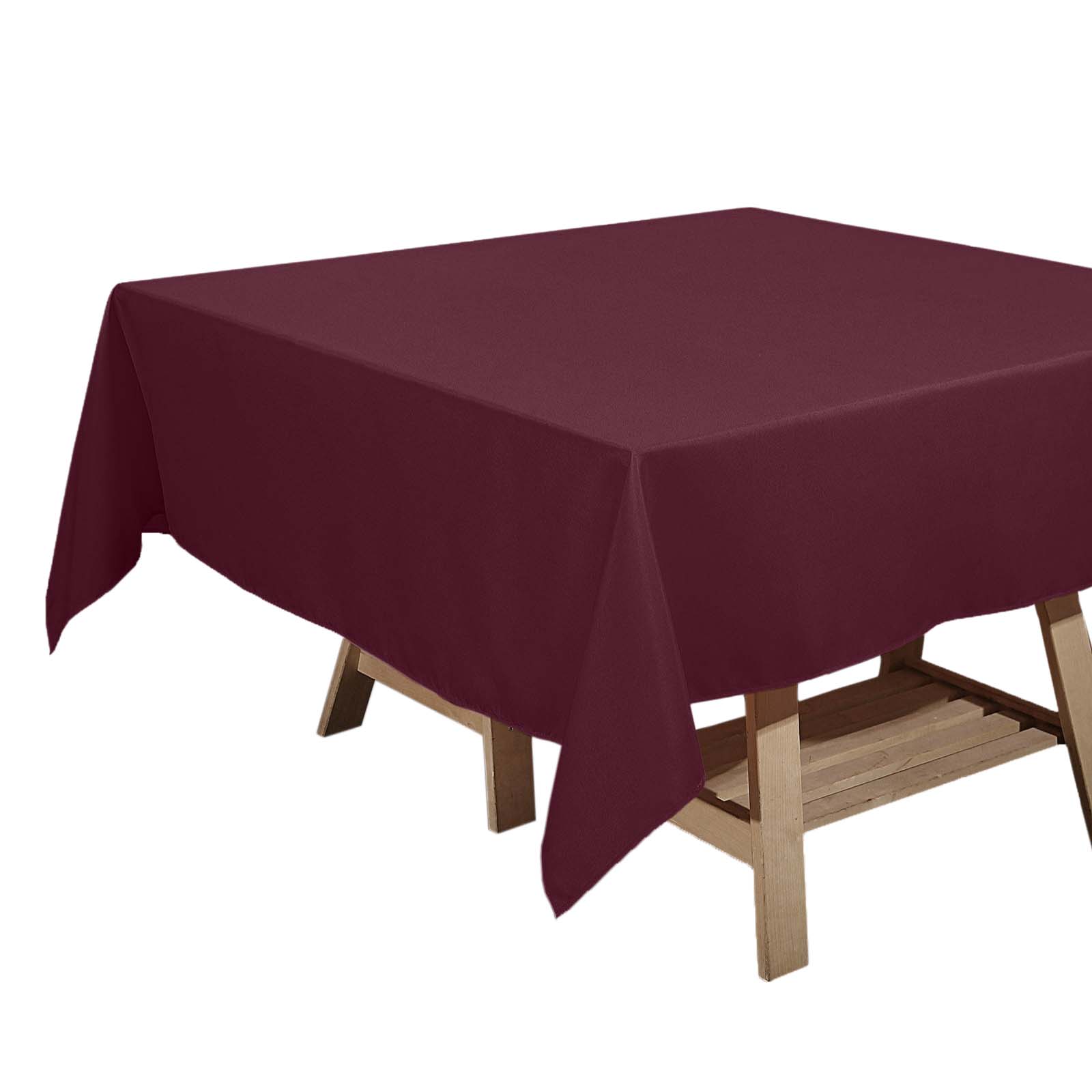 Polyester Square 70"x70" Tablecloth Burgundy - Wrinkle - Resistant & Durable Table Cover - Linen Luxes