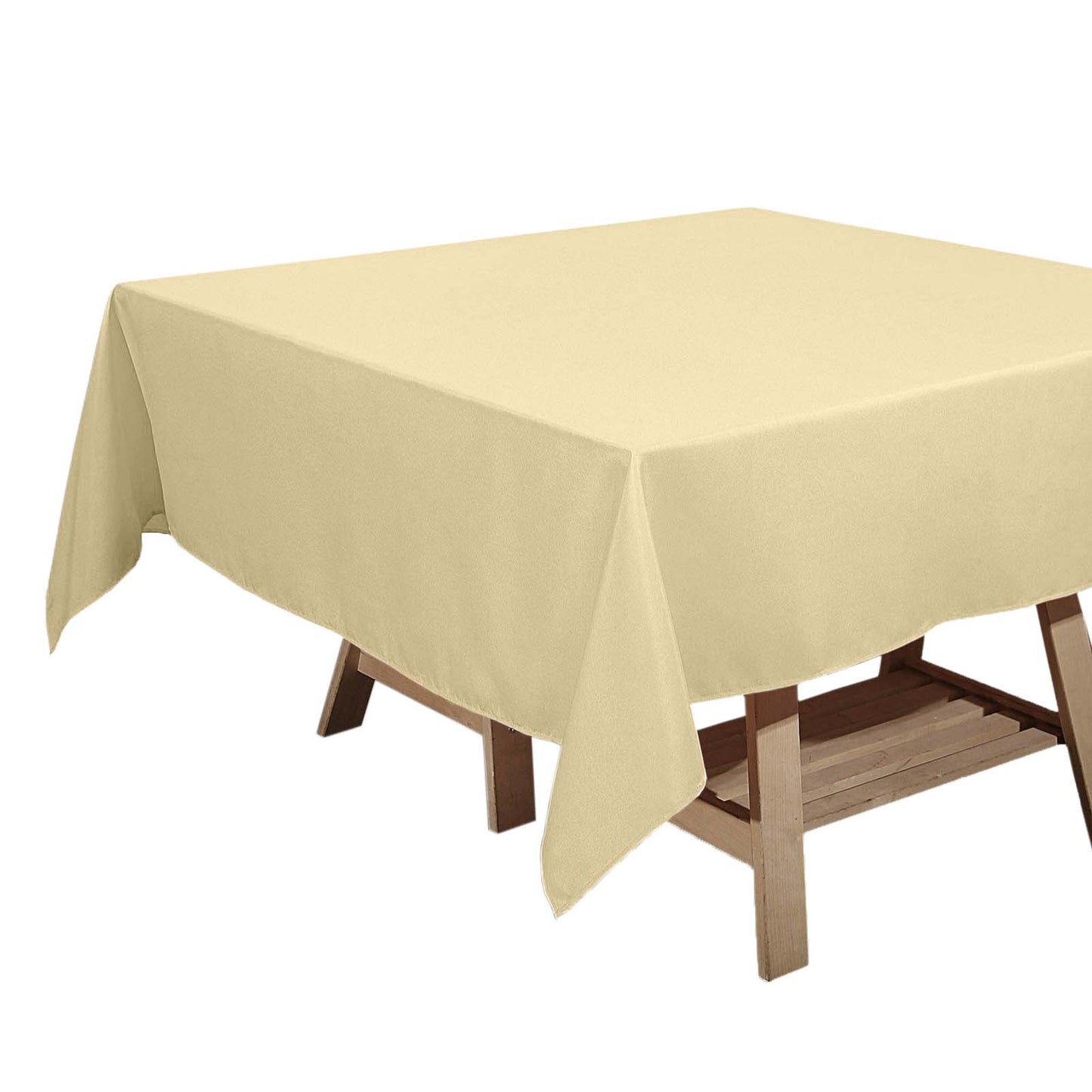 Polyester Square 70"x70" Tablecloth Champagne - Wrinkle - Resistant & Durable Table Cover - Linen Luxes