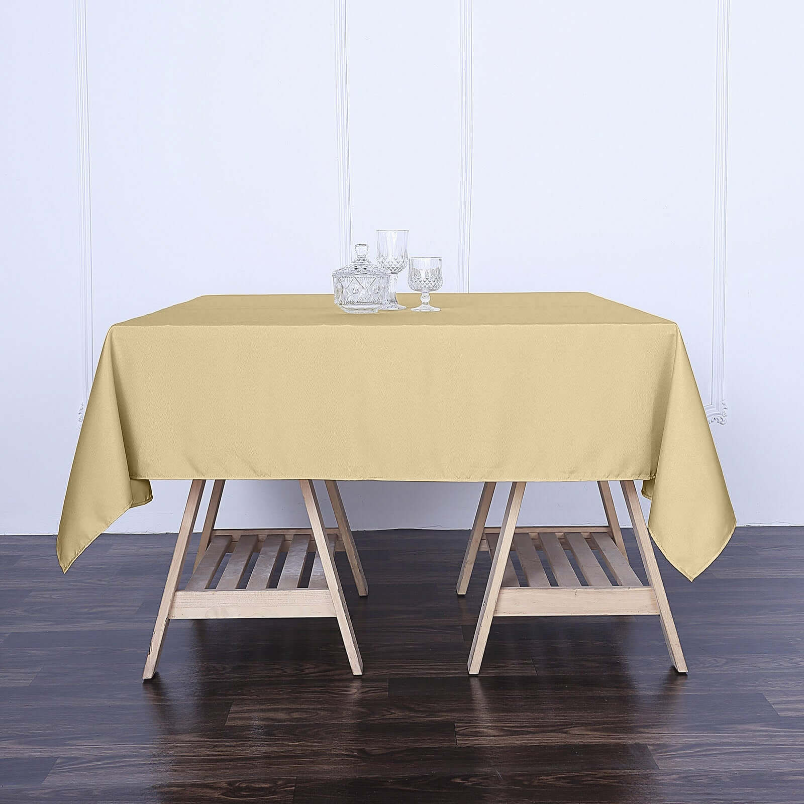 Polyester Square 70"x70" Tablecloth Champagne - Wrinkle - Resistant & Durable Table Cover - Linen Luxes