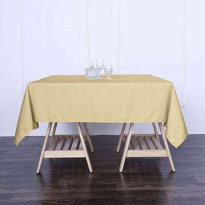 Polyester Square 70"x70" Tablecloth Champagne - Wrinkle - Resistant & Durable Table Cover - Linen Luxes