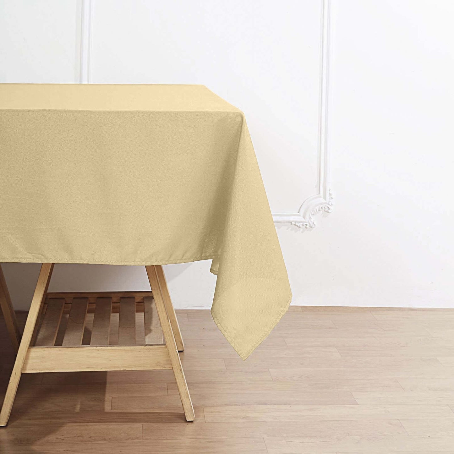Polyester Square 70"x70" Tablecloth Champagne - Wrinkle - Resistant & Durable Table Cover - Linen Luxes