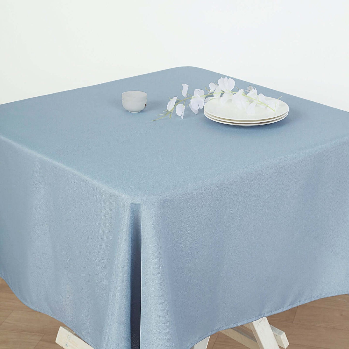 Polyester Square 70"x70" Tablecloth Dusty Blue - Wrinkle - Resistant & Durable Table Cover - Linen Luxes