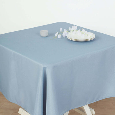 Polyester Square 70"x70" Tablecloth Dusty Blue - Wrinkle - Resistant & Durable Table Cover - Linen Luxes