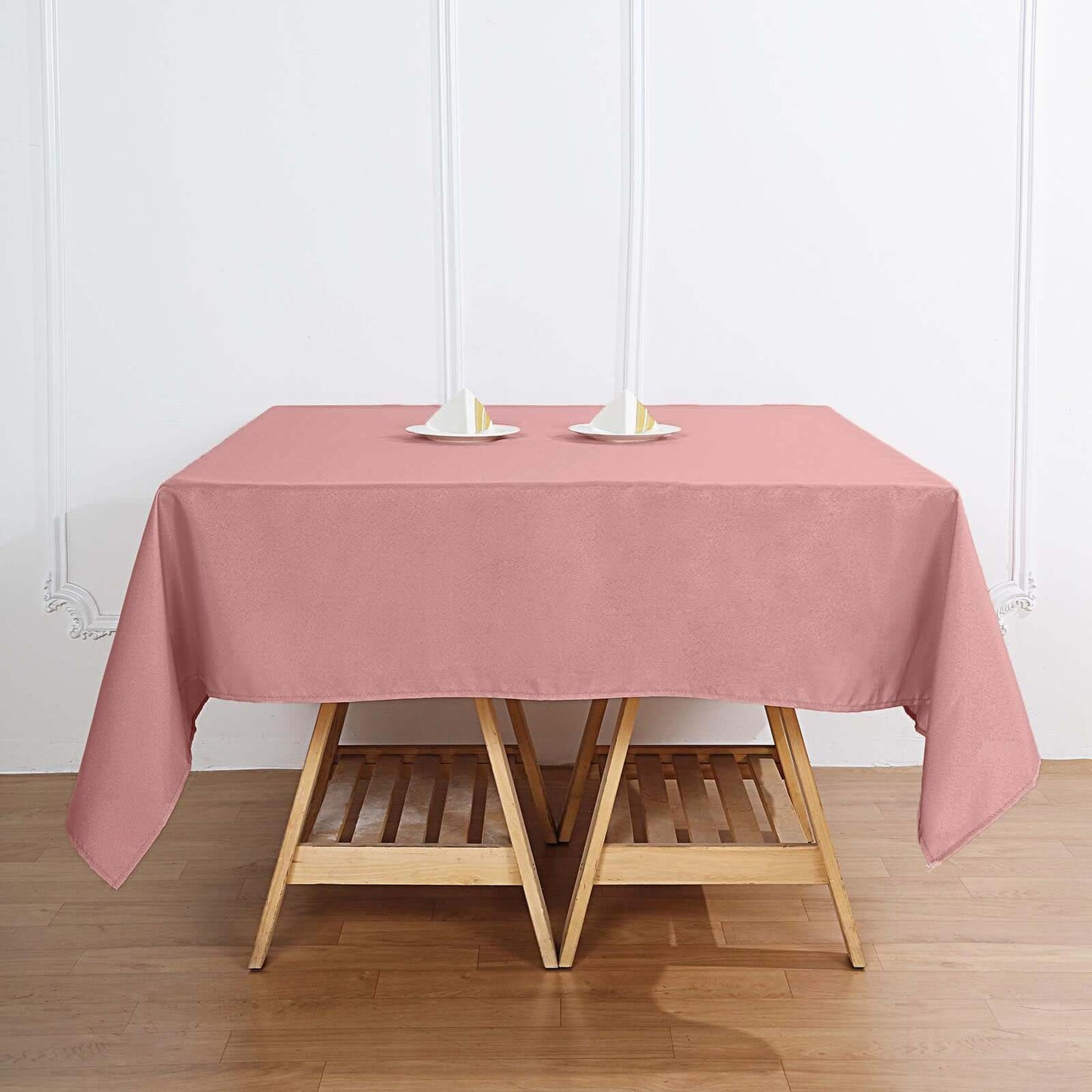 Polyester Square 70"x70" Tablecloth Dusty Rose - Wrinkle - Resistant & Durable Table Cover - Linen Luxes