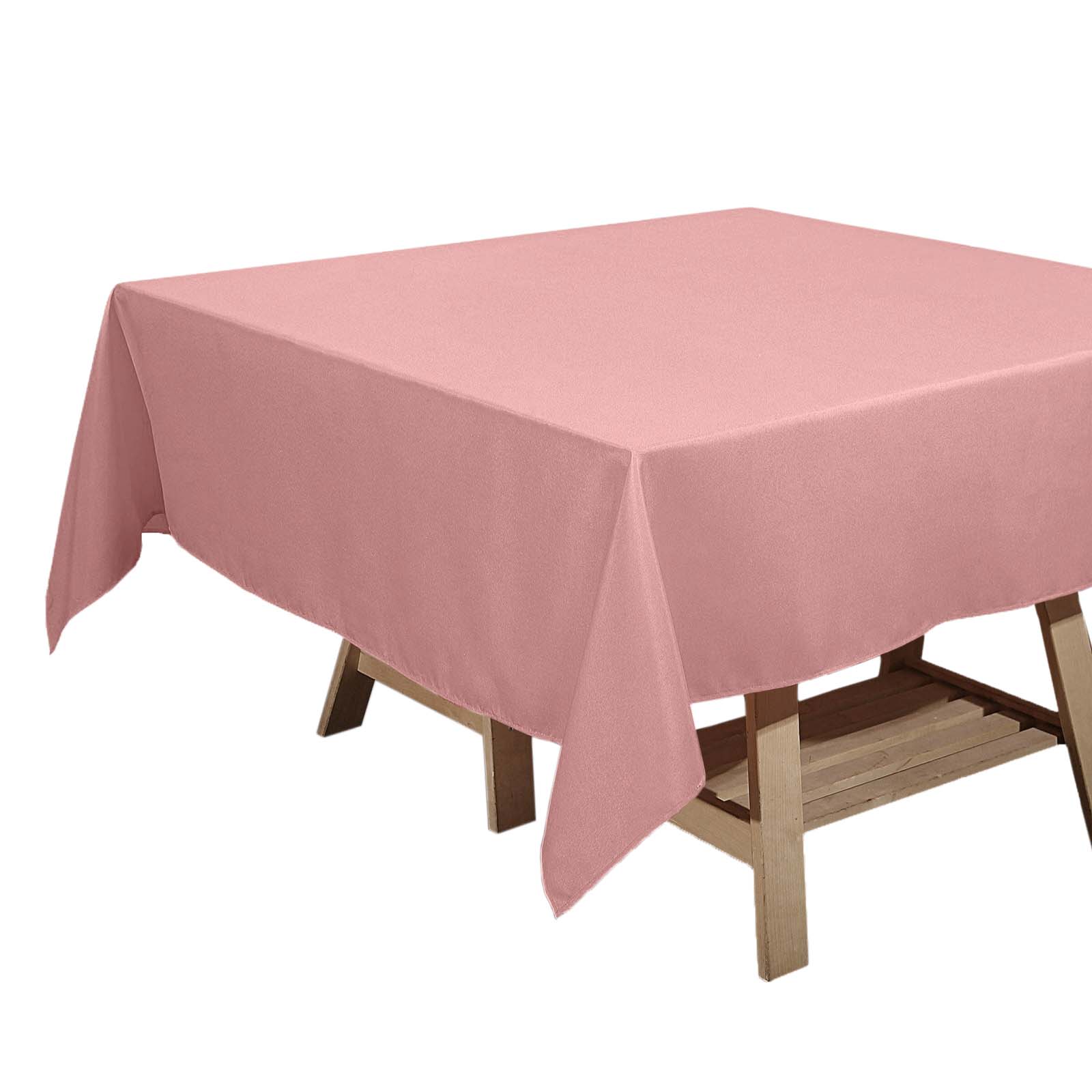 Polyester Square 70"x70" Tablecloth Dusty Rose - Wrinkle - Resistant & Durable Table Cover - Linen Luxes