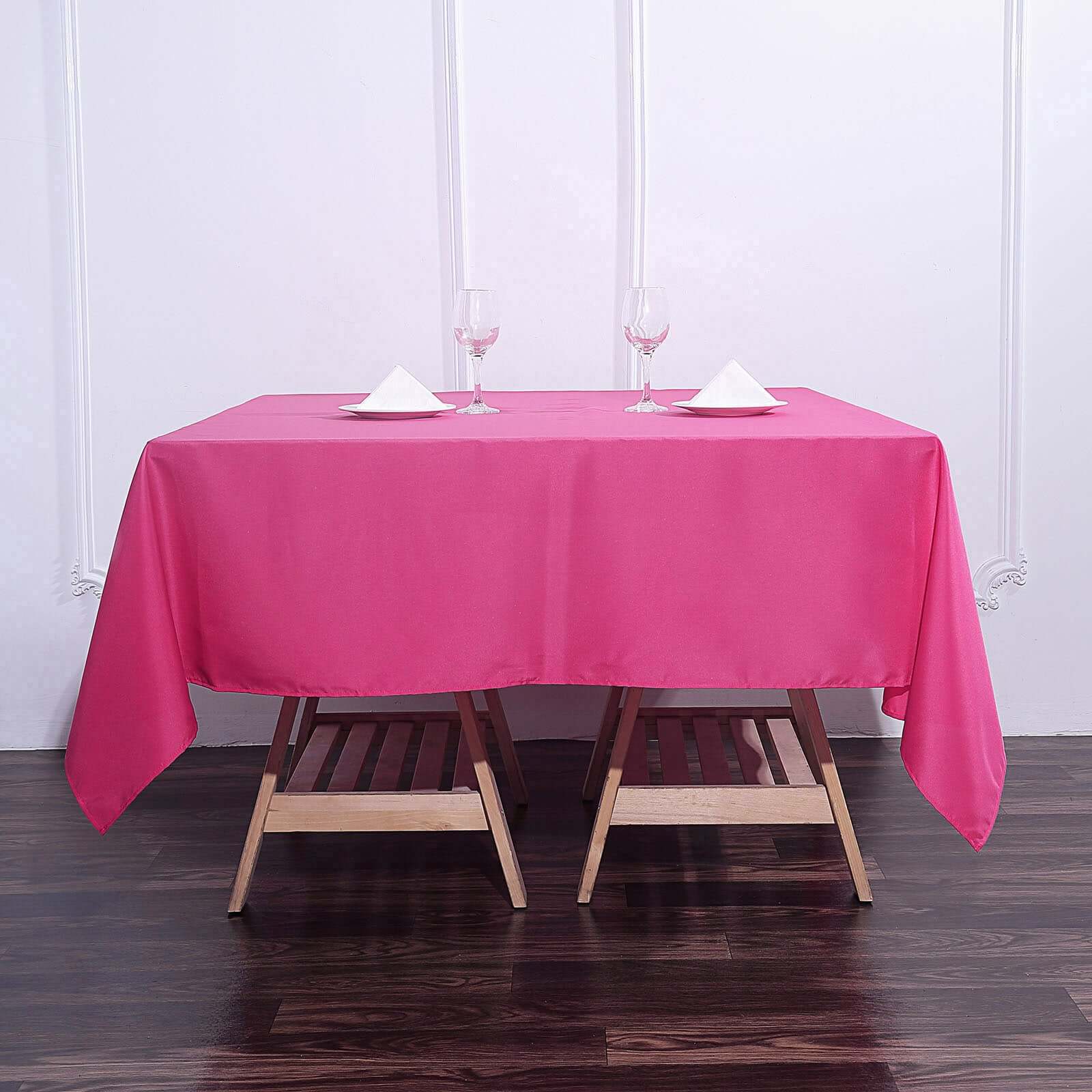 Polyester Square 70"x70" Tablecloth Fuchsia - Wrinkle - Resistant & Durable Table Cover - Linen Luxes