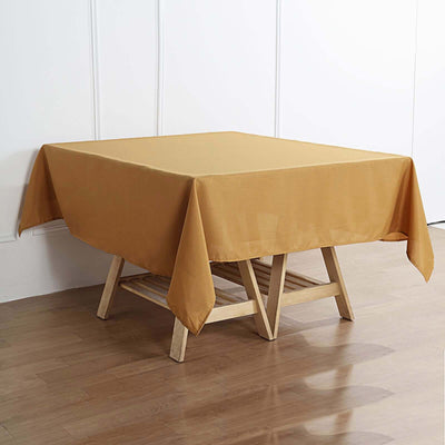 Polyester Square 70"x70" Tablecloth Gold - Wrinkle - Resistant & Durable Table Cover - Linen Luxes