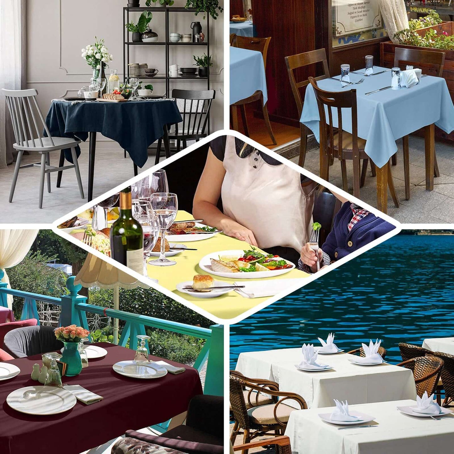 Polyester Square 70"x70" Tablecloth Hunter Emerald Green - Wrinkle - Resistant & Durable Table Cover - Linen Luxes