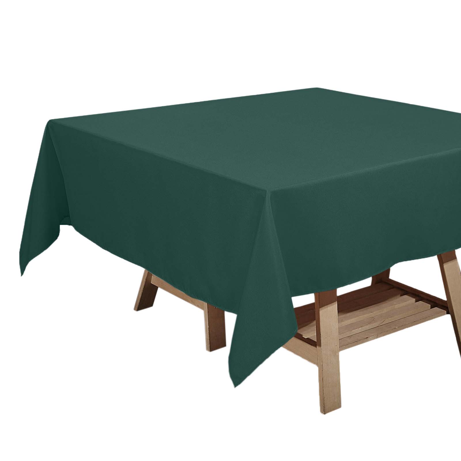 Polyester Square 70"x70" Tablecloth Hunter Emerald Green - Wrinkle - Resistant & Durable Table Cover - Linen Luxes