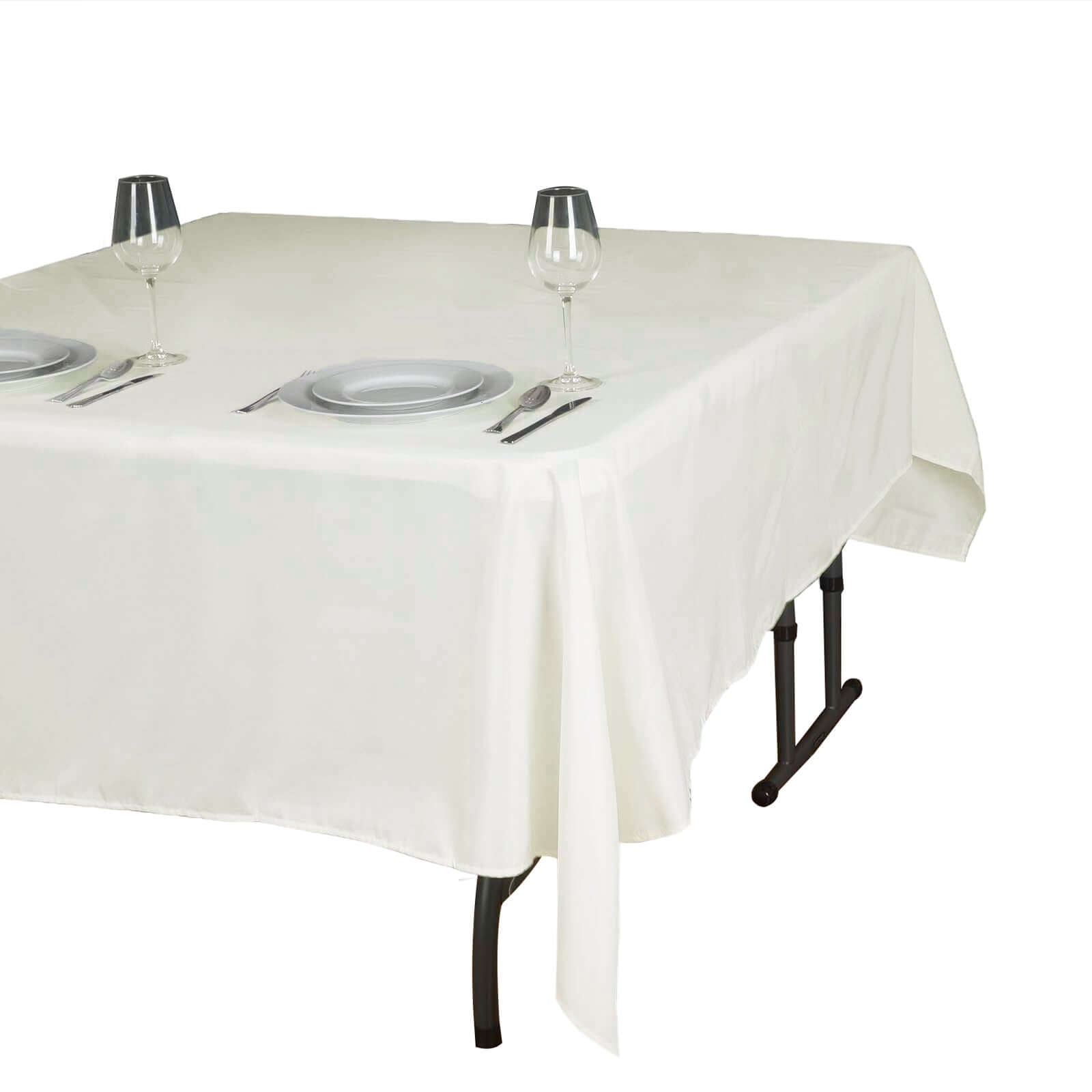 Polyester Square 70"x70" Tablecloth Ivory - Wrinkle - Resistant & Durable Table Cover - Linen Luxes