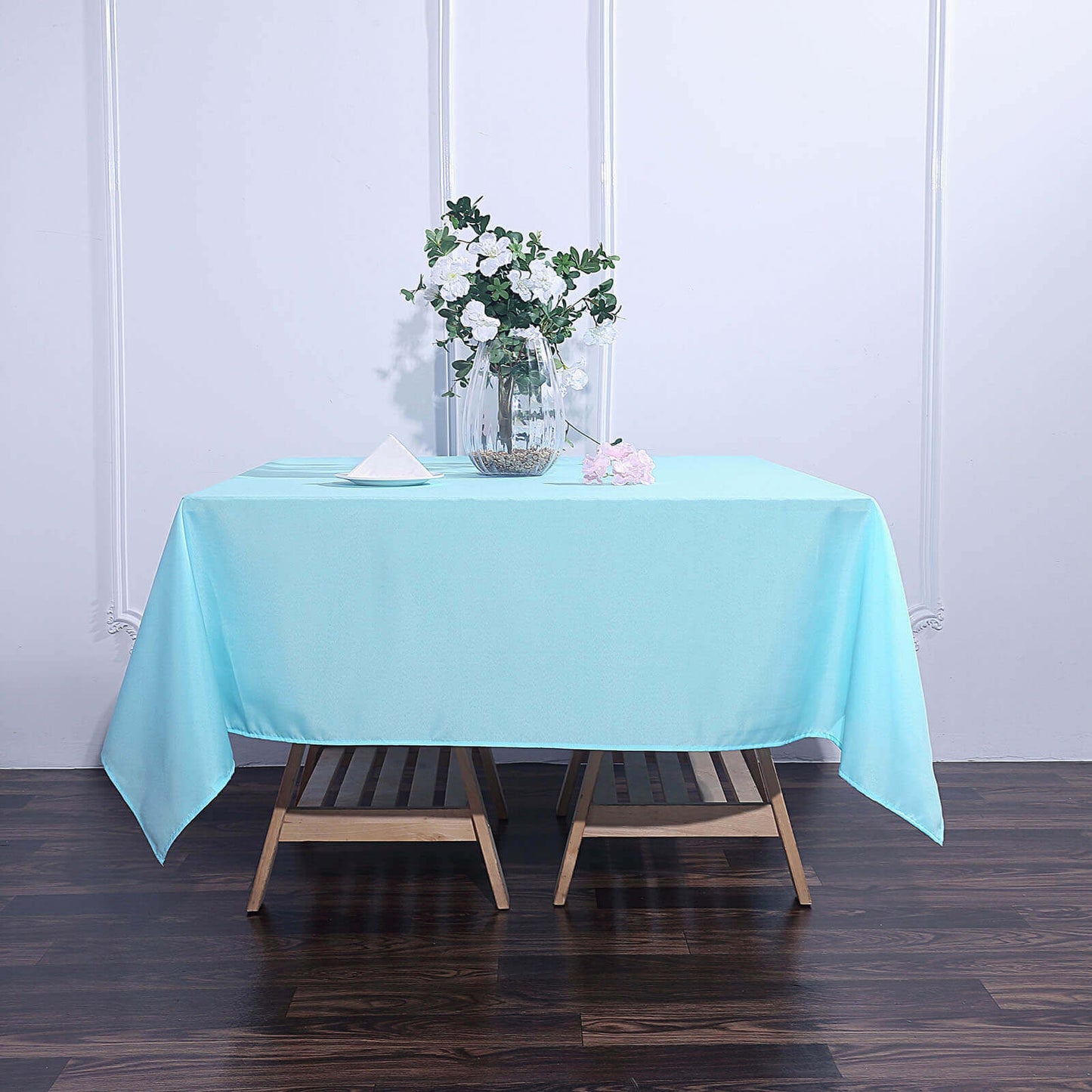 Polyester Square 70"x70" Tablecloth Light Blue - Wrinkle - Resistant & Durable Table Cover - Linen Luxes