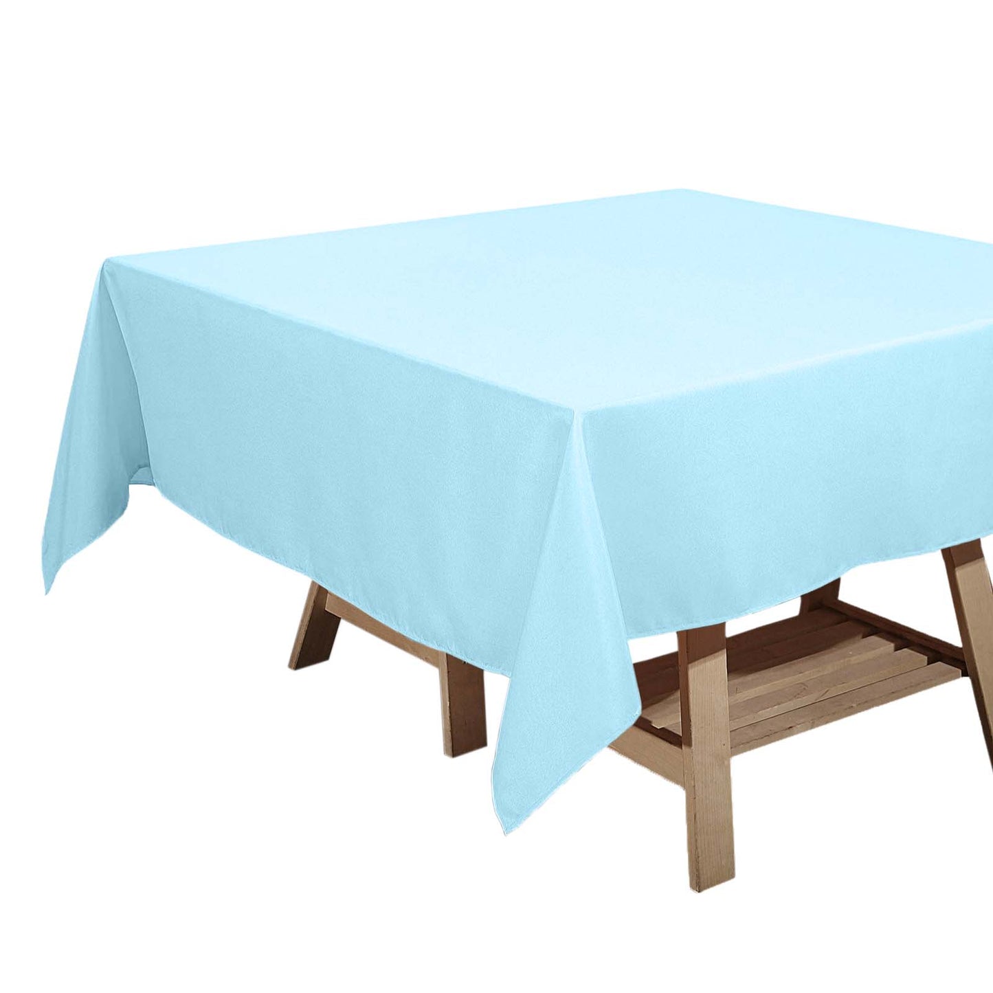 Polyester Square 70"x70" Tablecloth Light Blue - Wrinkle - Resistant & Durable Table Cover - Linen Luxes