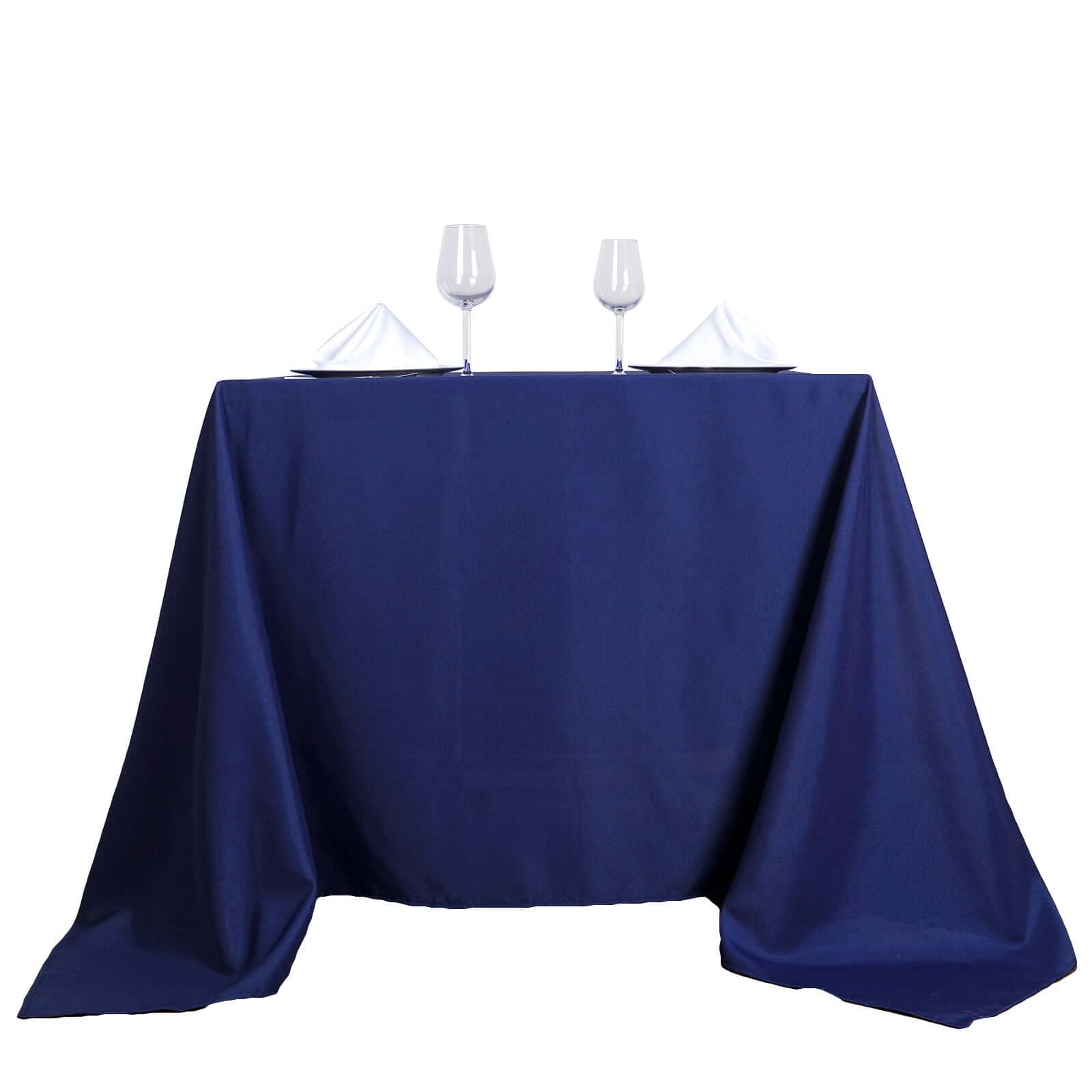 Polyester Square 70"x70" Tablecloth Navy Blue - Wrinkle - Resistant & Durable Table Cover - Linen Luxes