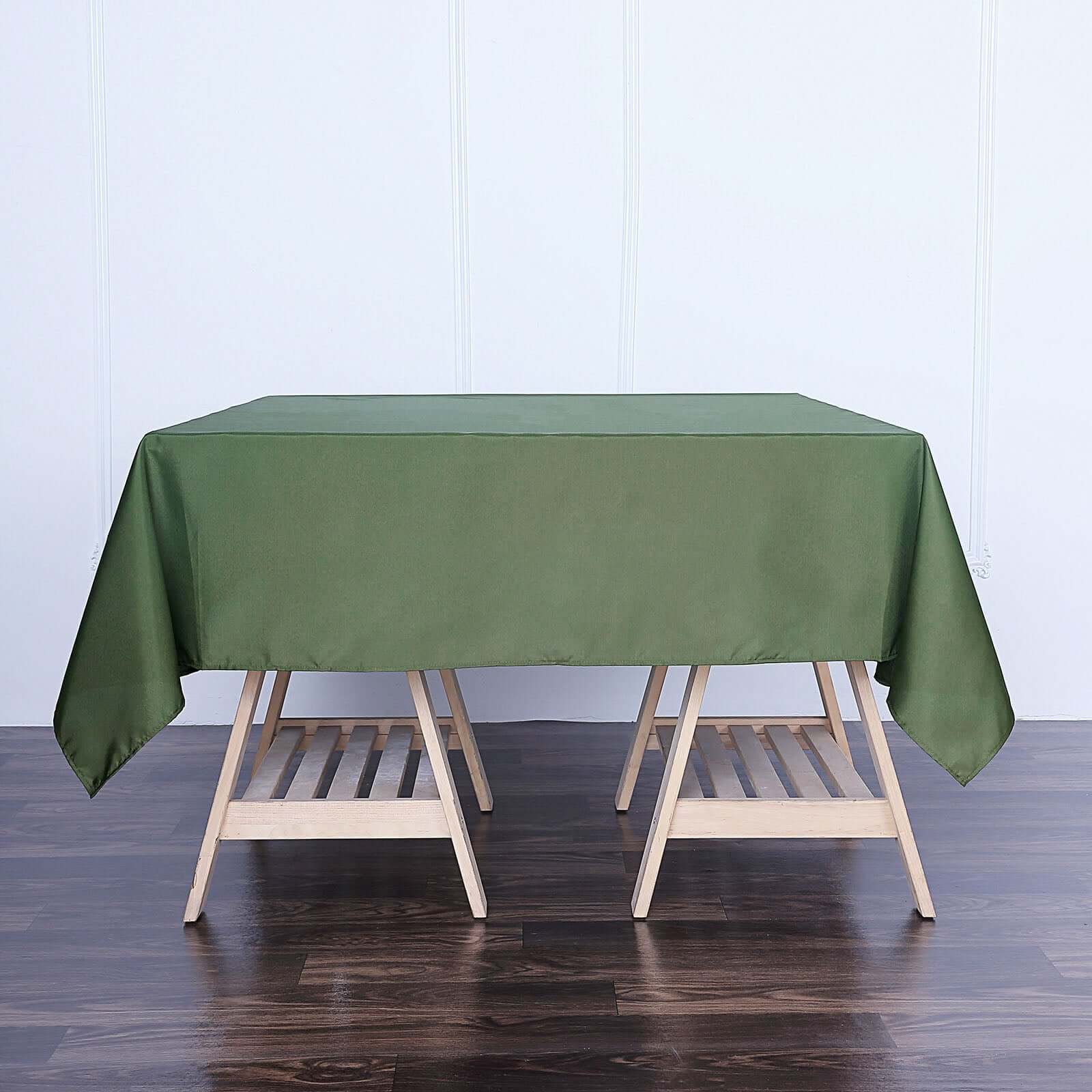 Polyester Square 70"x70" Tablecloth Olive Green - Wrinkle - Resistant & Durable Table Cover - Linen Luxes