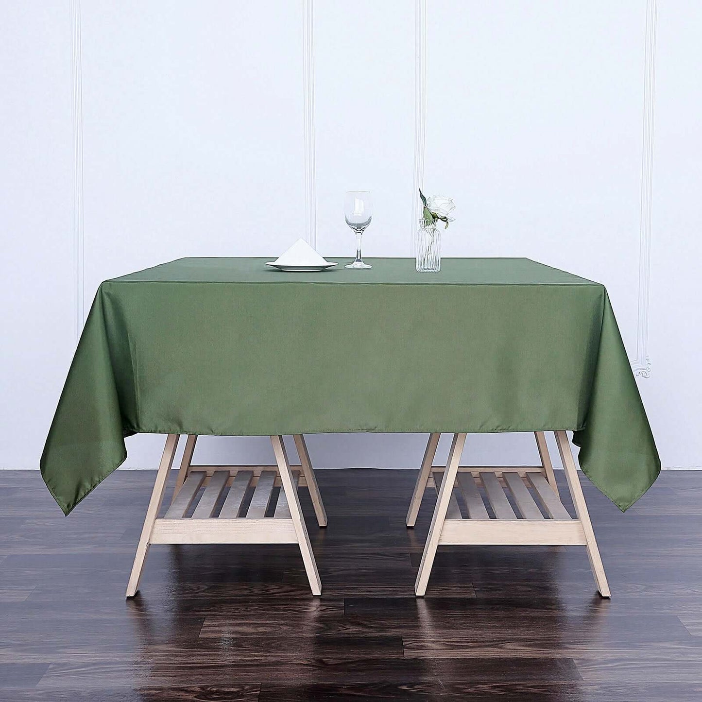 Polyester Square 70"x70" Tablecloth Olive Green - Wrinkle - Resistant & Durable Table Cover - Linen Luxes