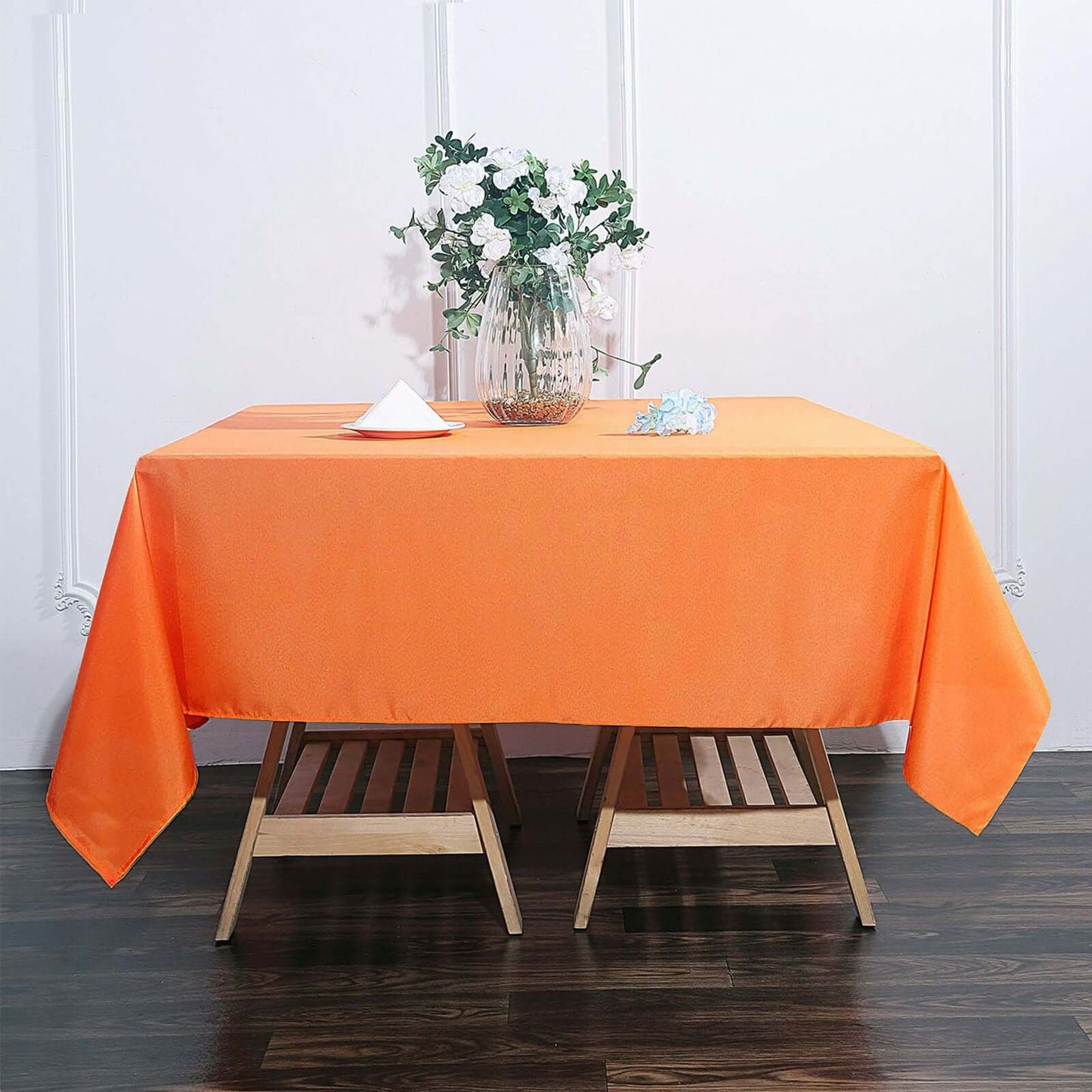 Polyester Square 70"x70" Tablecloth Orange - Wrinkle - Resistant & Durable Table Cover - Linen Luxes