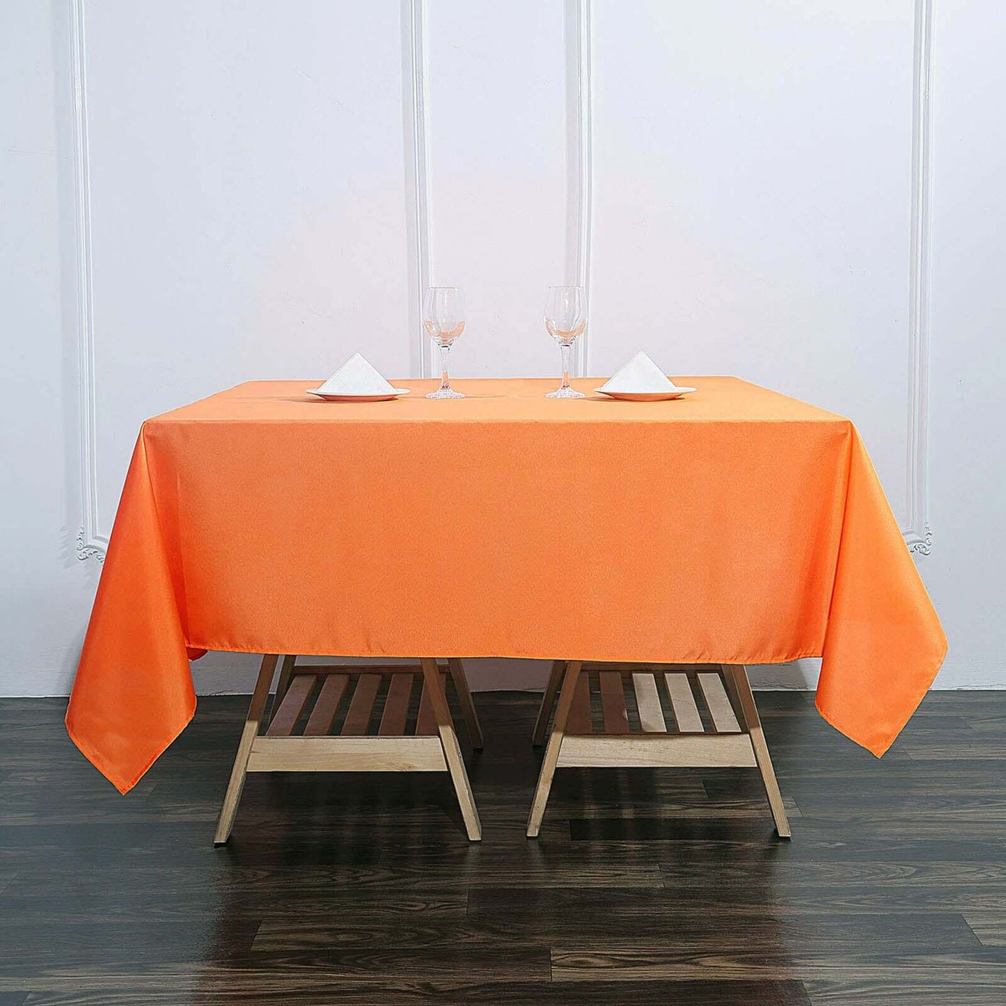 Polyester Square 70"x70" Tablecloth Orange - Wrinkle - Resistant & Durable Table Cover - Linen Luxes