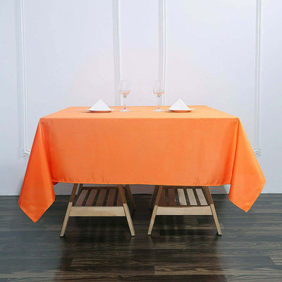 Polyester Square 70"x70" Tablecloth Orange - Wrinkle - Resistant & Durable Table Cover - Linen Luxes