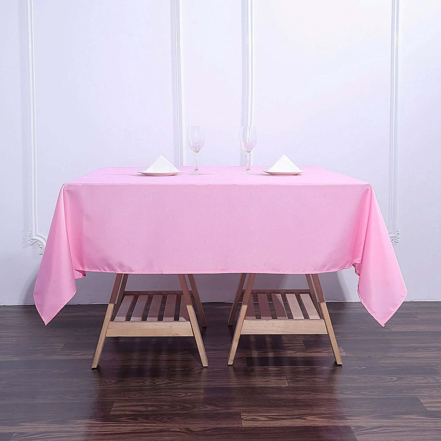 Polyester Square 70"x70" Tablecloth Pink - Wrinkle - Resistant & Durable Table Cover - Linen Luxes