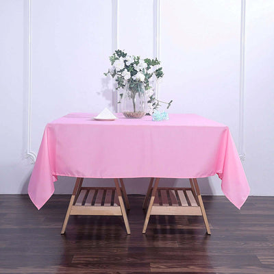 Polyester Square 70"x70" Tablecloth Pink - Wrinkle - Resistant & Durable Table Cover - Linen Luxes