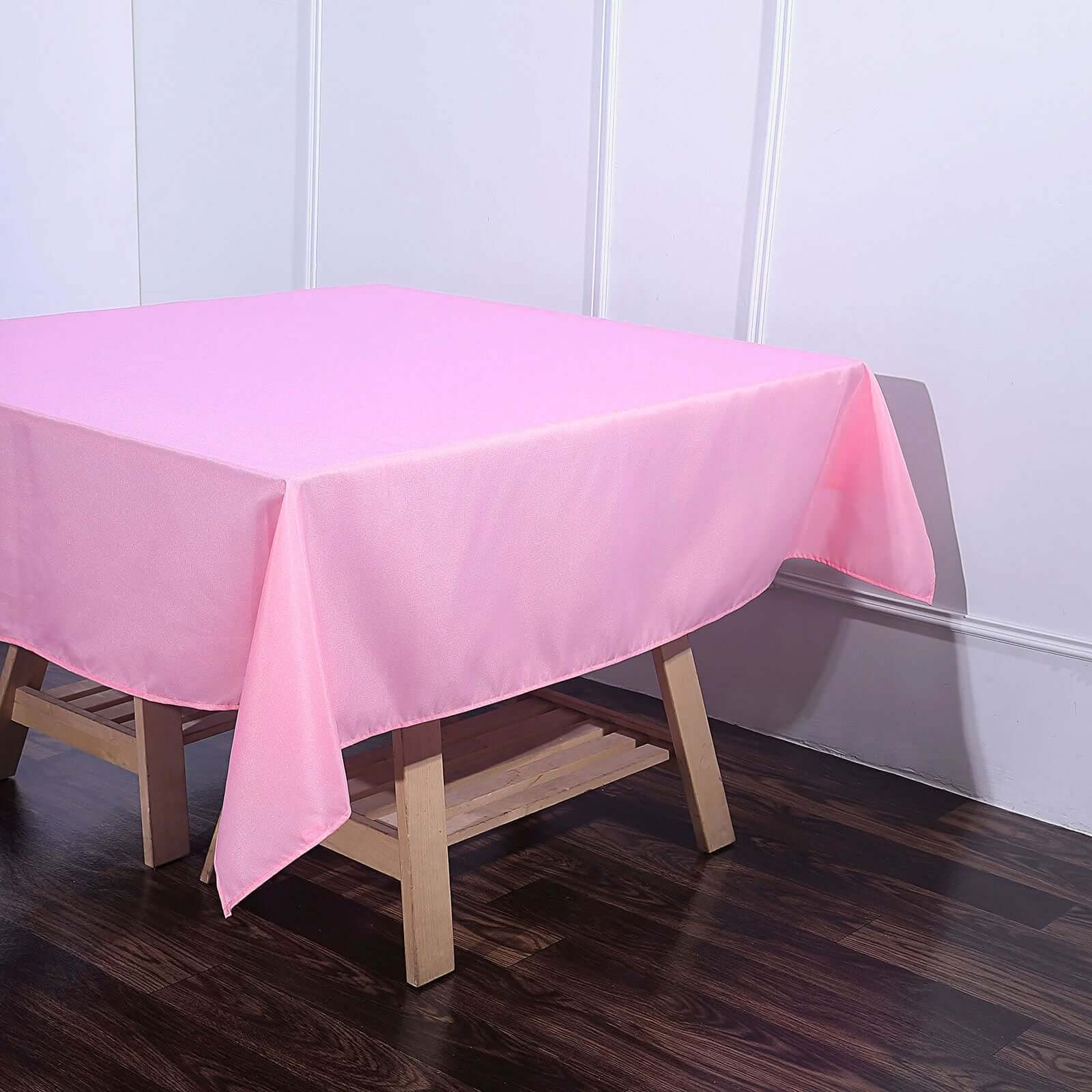 Polyester Square 70"x70" Tablecloth Pink - Wrinkle - Resistant & Durable Table Cover - Linen Luxes