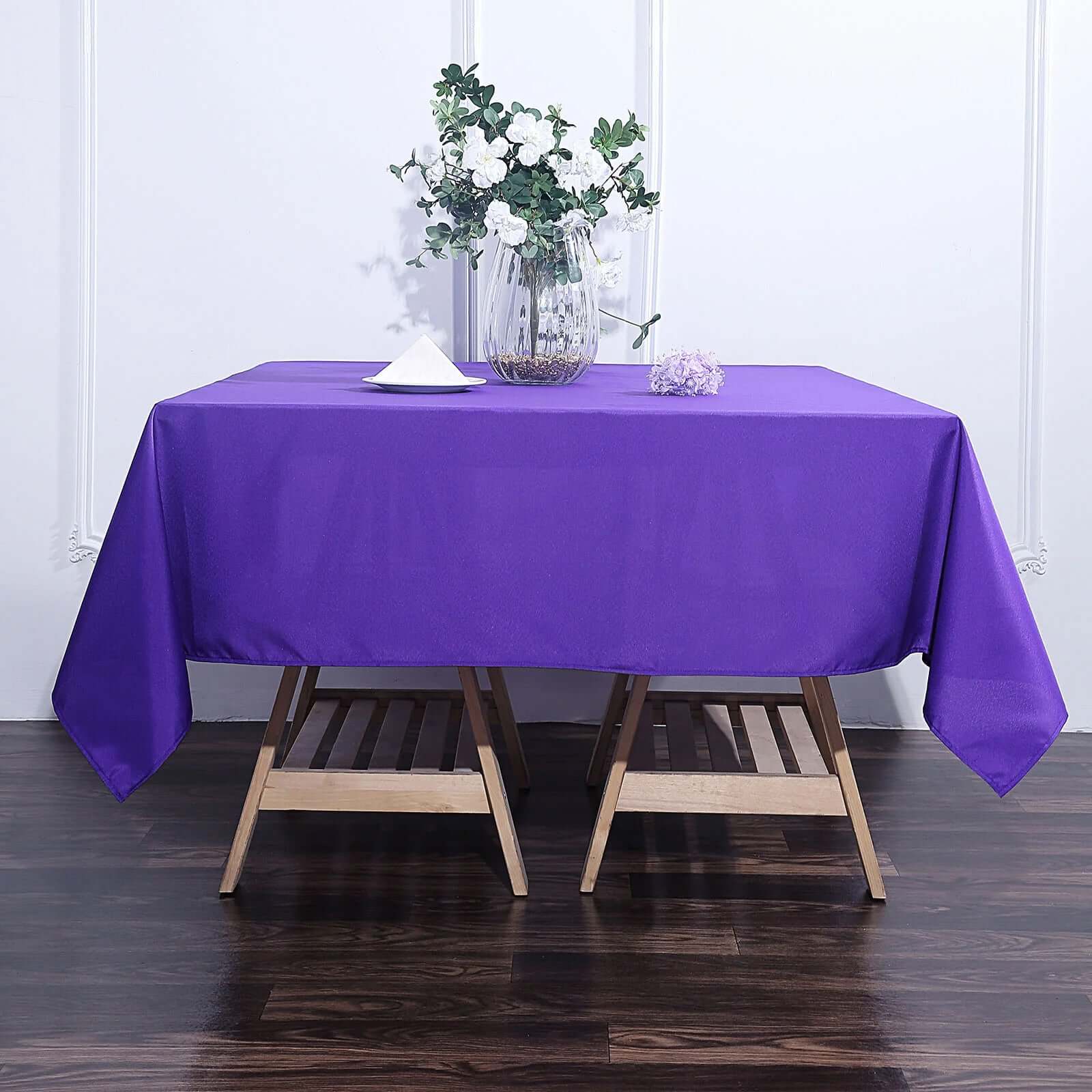 Polyester Square 70"x70" Tablecloth Purple - Wrinkle - Resistant & Durable Table Cover - Linen Luxes