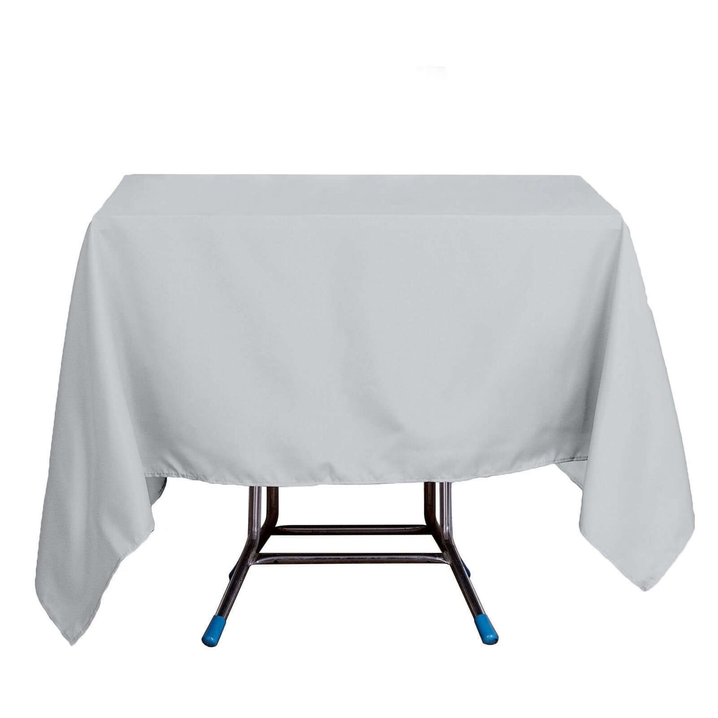 Polyester Square 70"x70" Tablecloth Silver - Wrinkle - Resistant & Durable Table Cover - Linen Luxes
