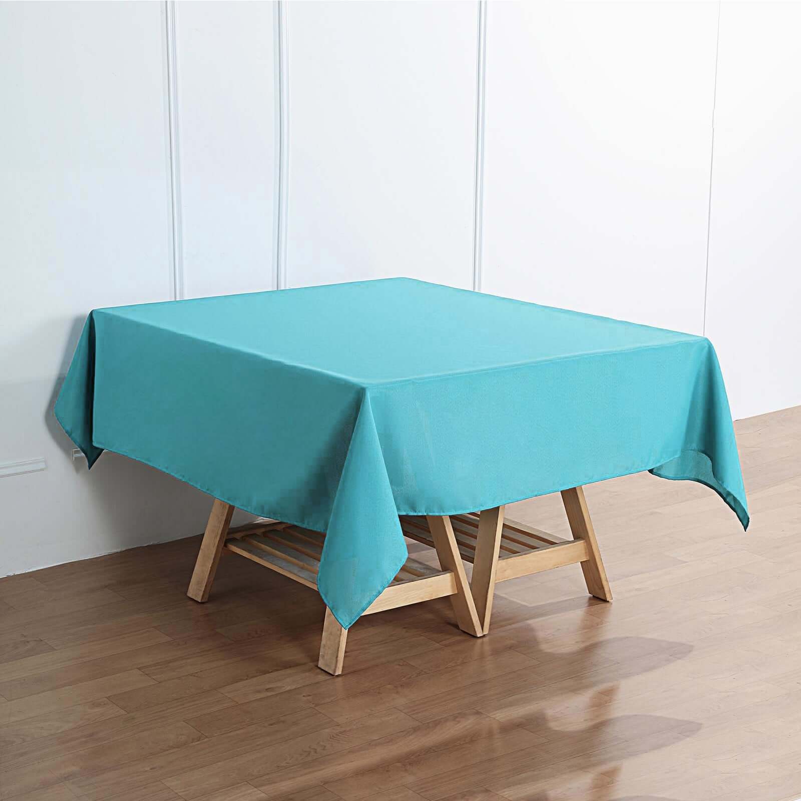 Polyester Square 70"x70" Tablecloth Turquoise - Wrinkle - Resistant & Durable Table Cover - Linen Luxes