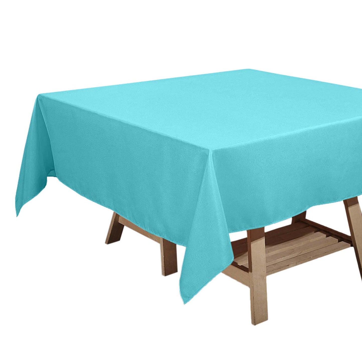 Polyester Square 70"x70" Tablecloth Turquoise - Wrinkle - Resistant & Durable Table Cover - Linen Luxes