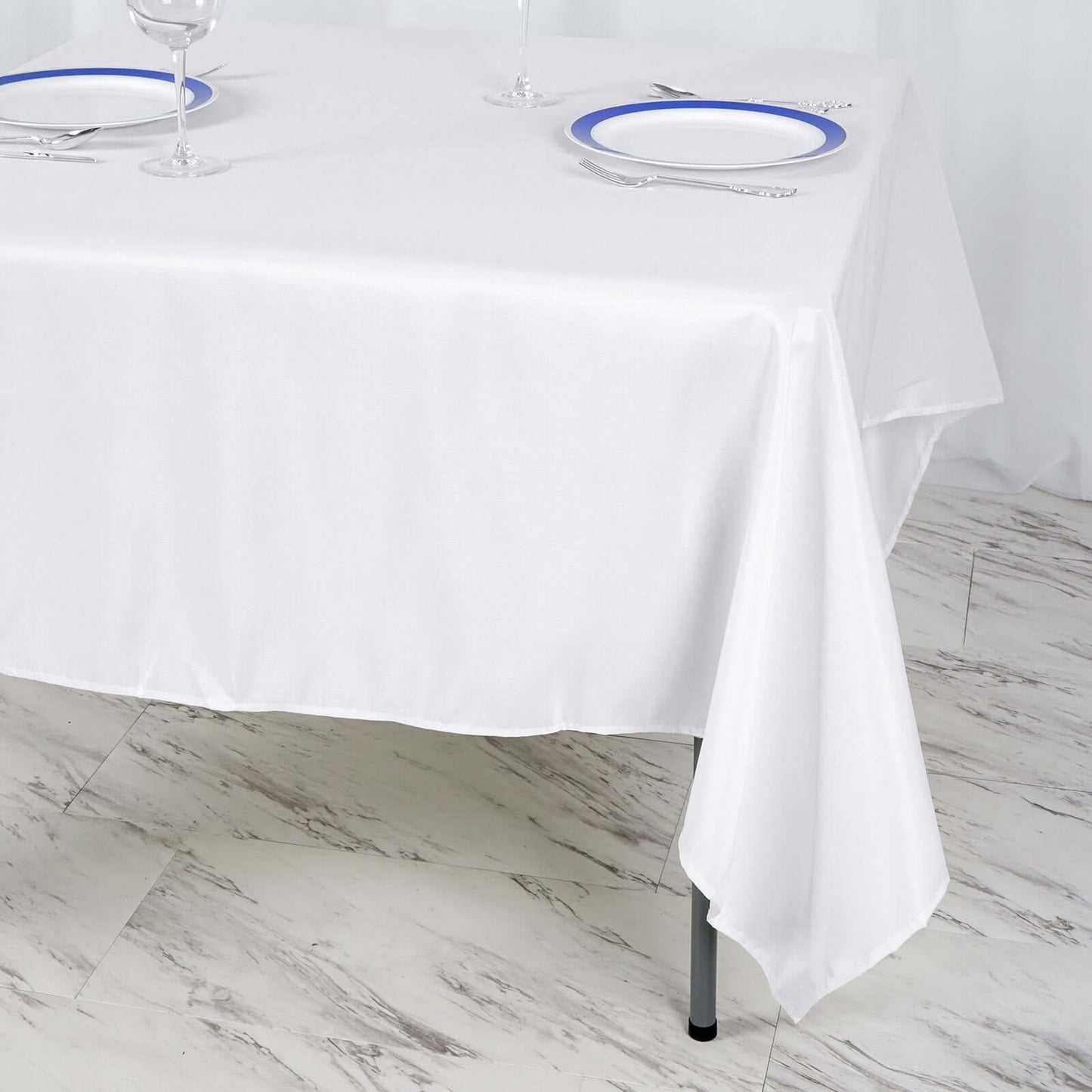 Polyester Square 70"x70" Tablecloth White - Wrinkle - Resistant & Durable Table Cover for Events - Linen Luxes