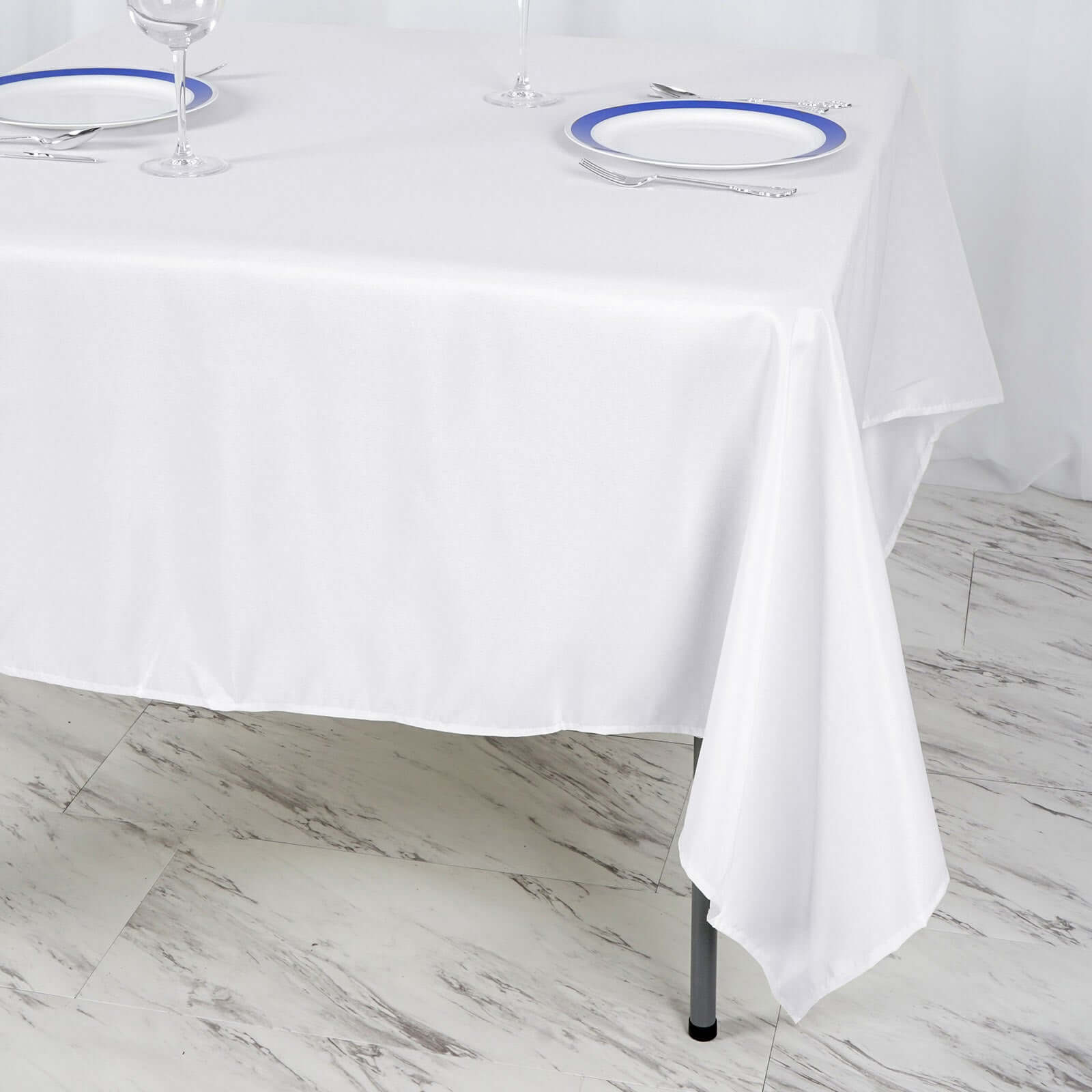Polyester Square 70"x70" Tablecloth White - Wrinkle - Resistant & Durable Table Cover for Events - Linen Luxes