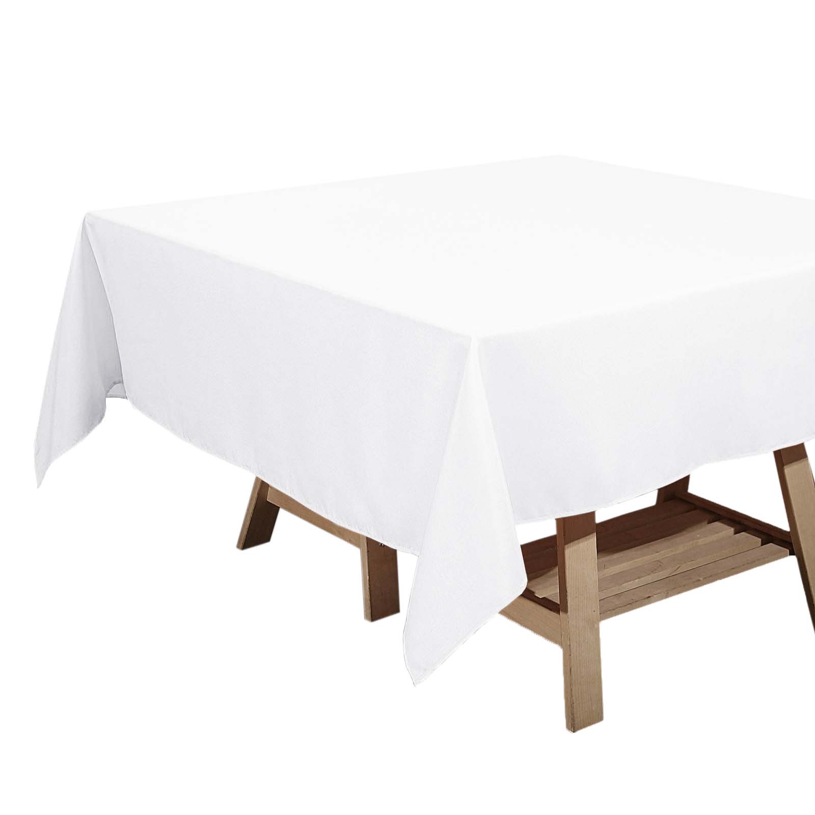Polyester Square 70"x70" Tablecloth White - Wrinkle - Resistant & Durable Table Cover for Events - Linen Luxes