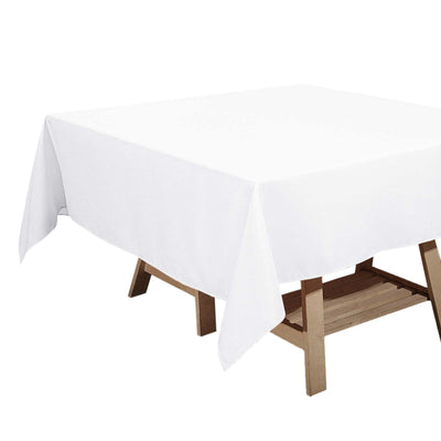 Polyester Square 70"x70" Tablecloth White - Wrinkle - Resistant & Durable Table Cover for Events - Linen Luxes